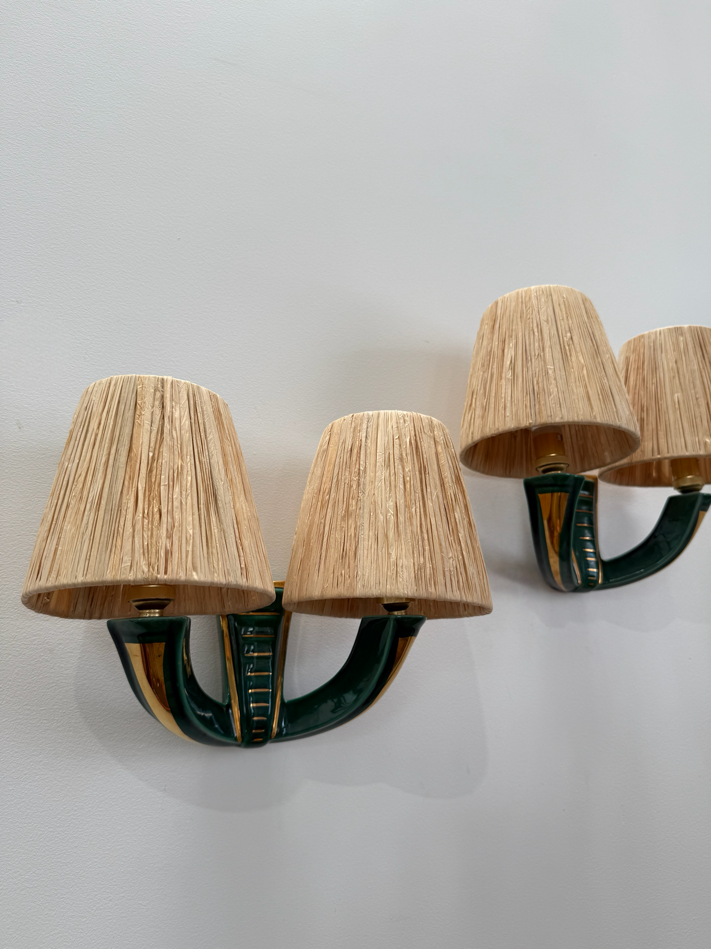 Pair of 1950’s French Ceramic Wall Lights