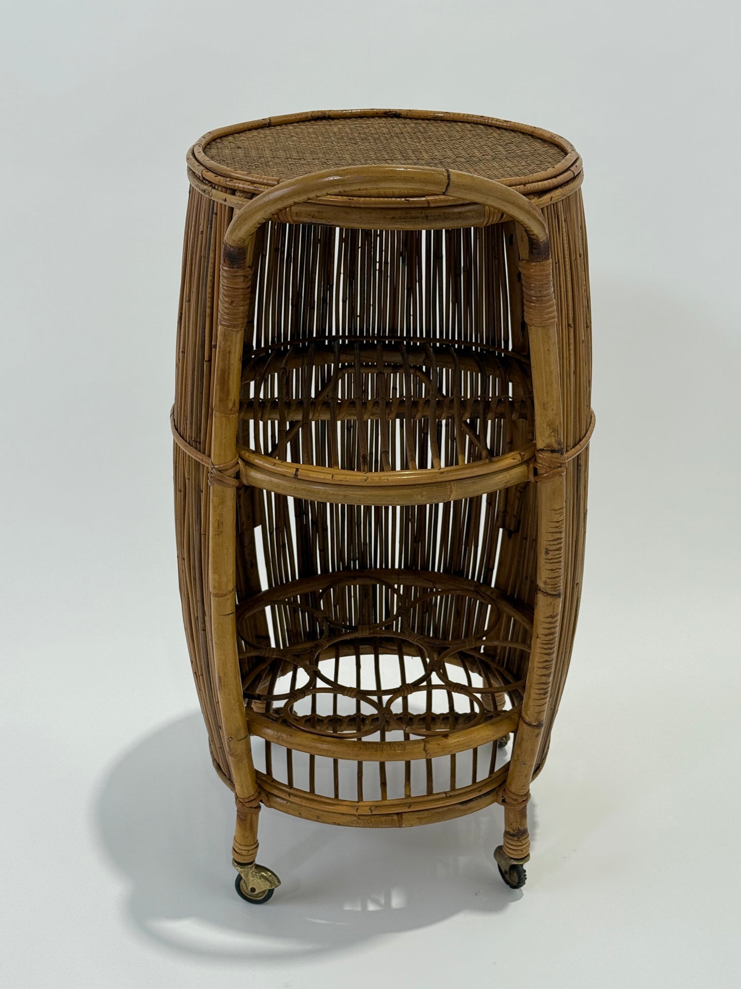 Italian 1960’s Bamboo Bar Trolley by Bonacina