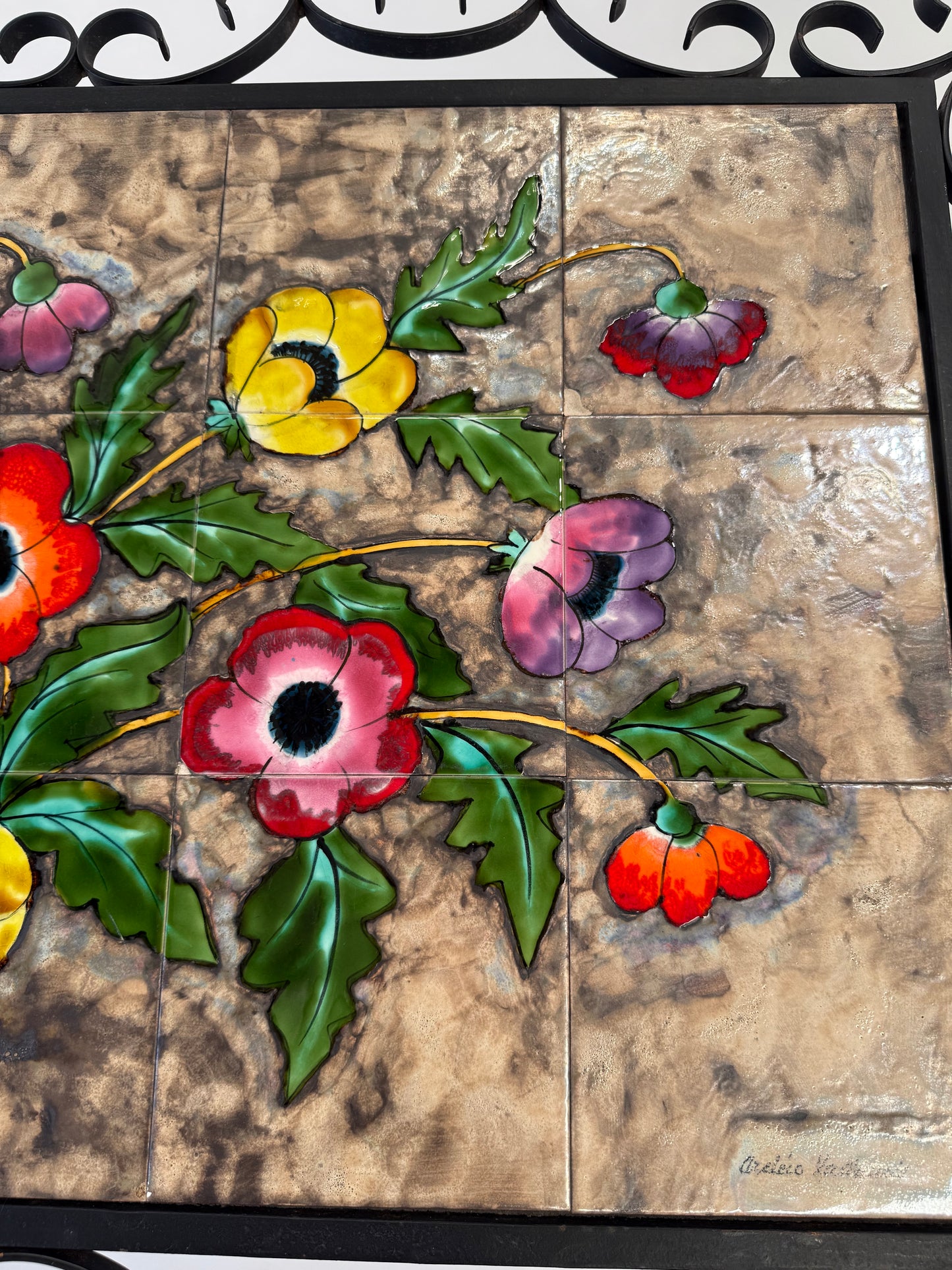 French Wrought Iron Tiled Coffee Table