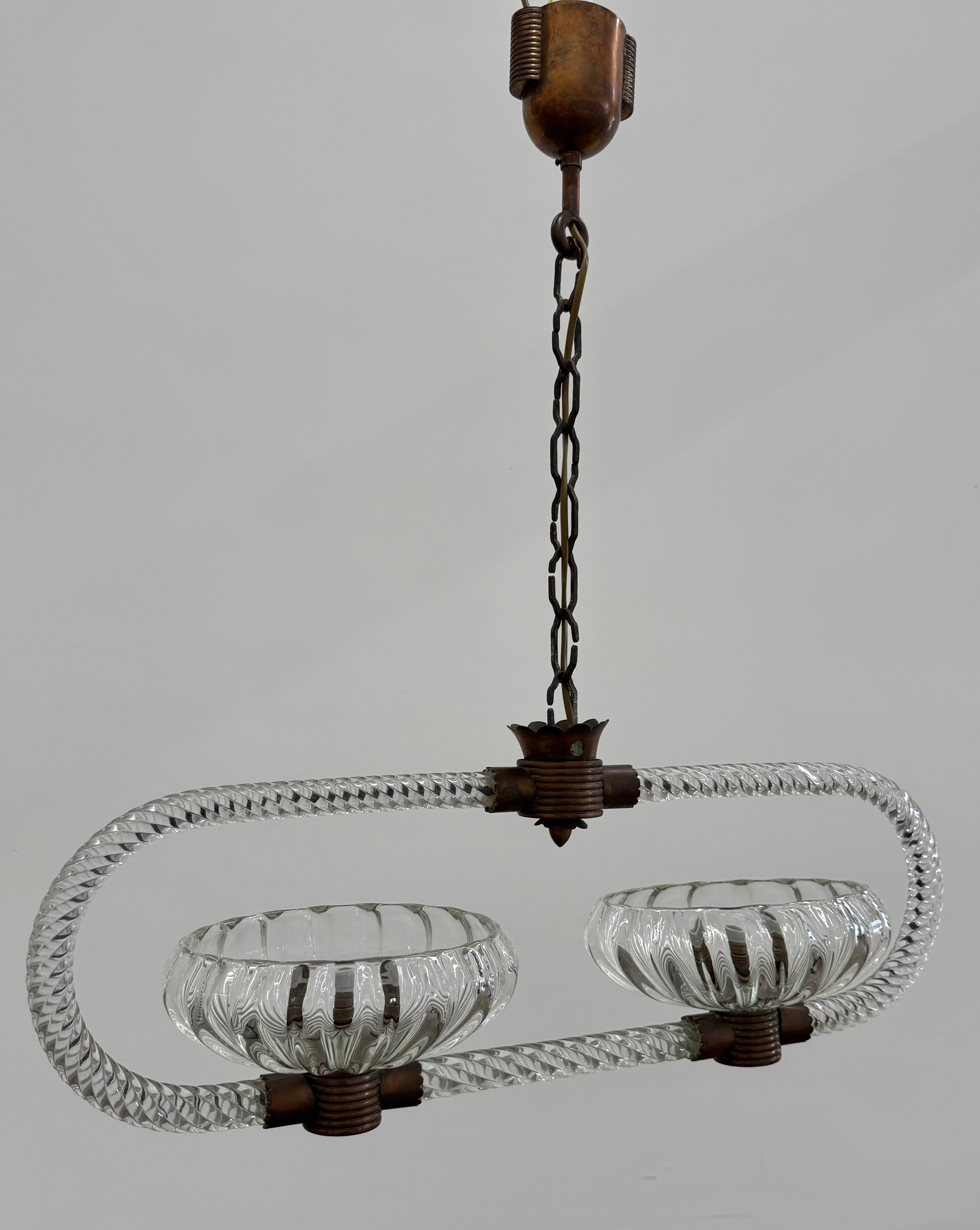 1940’s Barovier & Toso Murano Glass Pendant