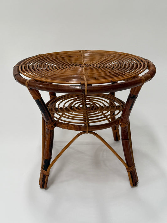 Italian Bamboo Coffee Table by Tito Agnoli