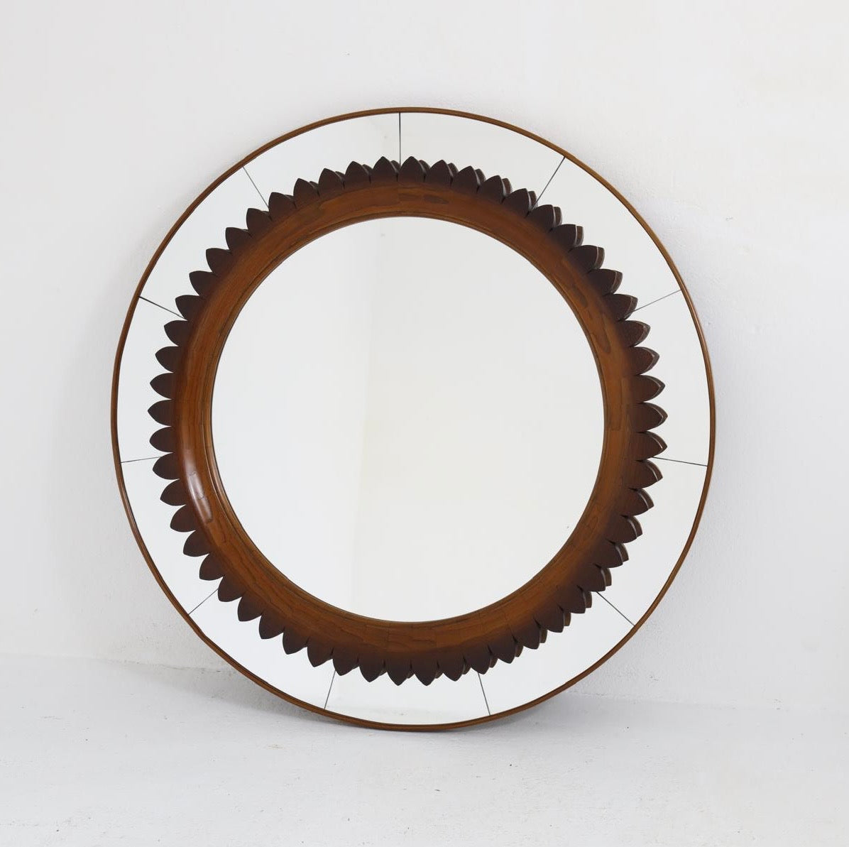 PRE ORDER 1950’s Italian Walnut Wall Mirror by Fratelli Marelli