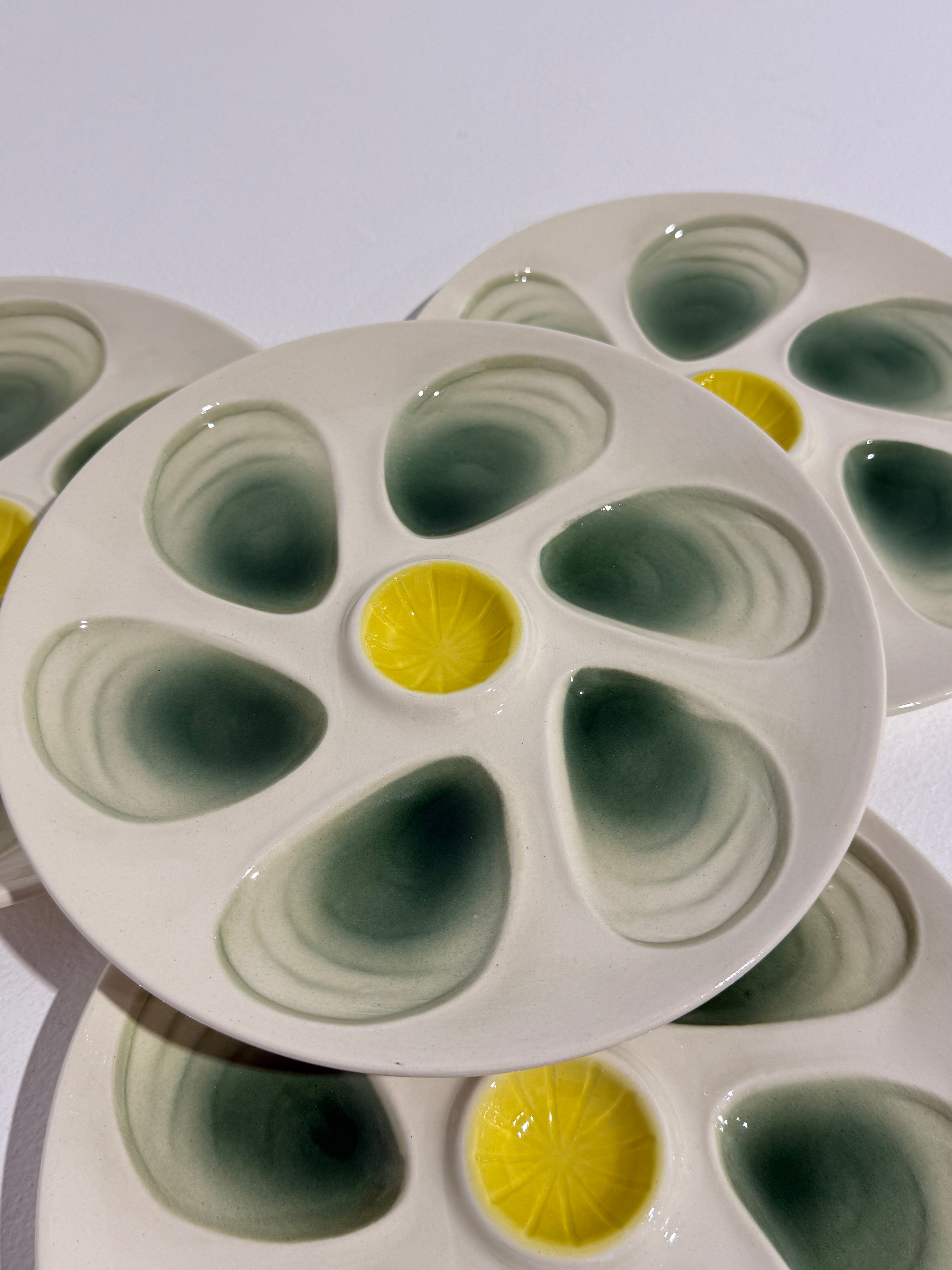 French Ceramic Oyster Plate - Four Available