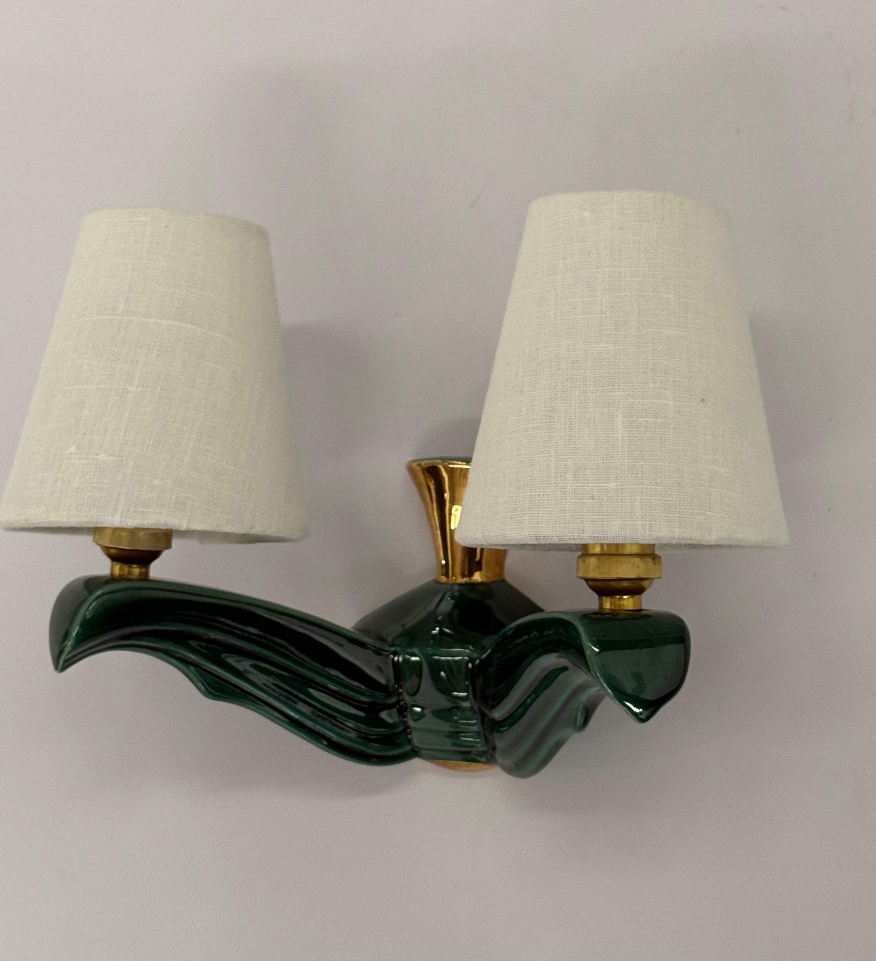 Pair of 1950’s French Ceramic Wall Lights