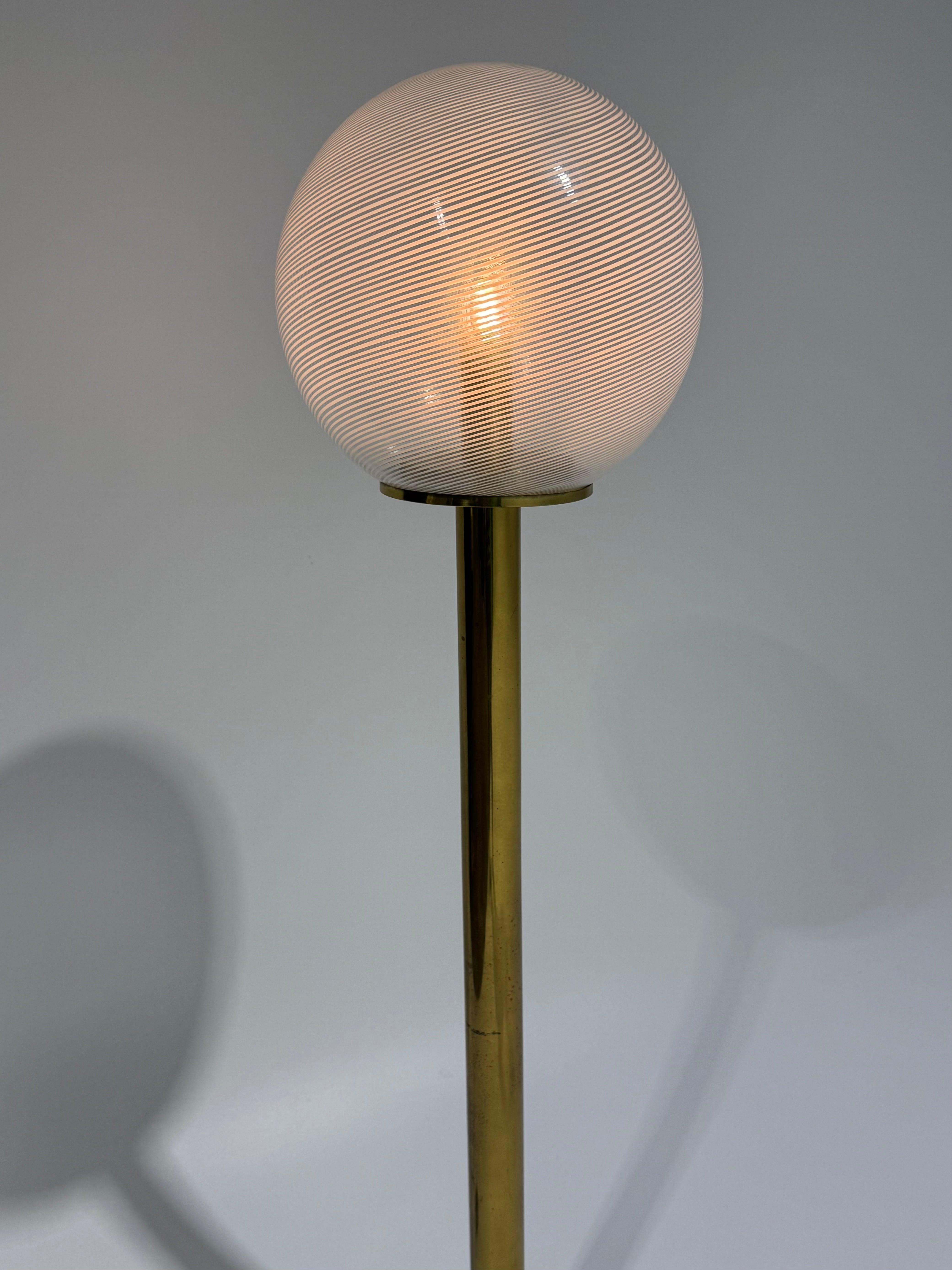 1970’s Italian Floor Lamp with Murano Glass Shade