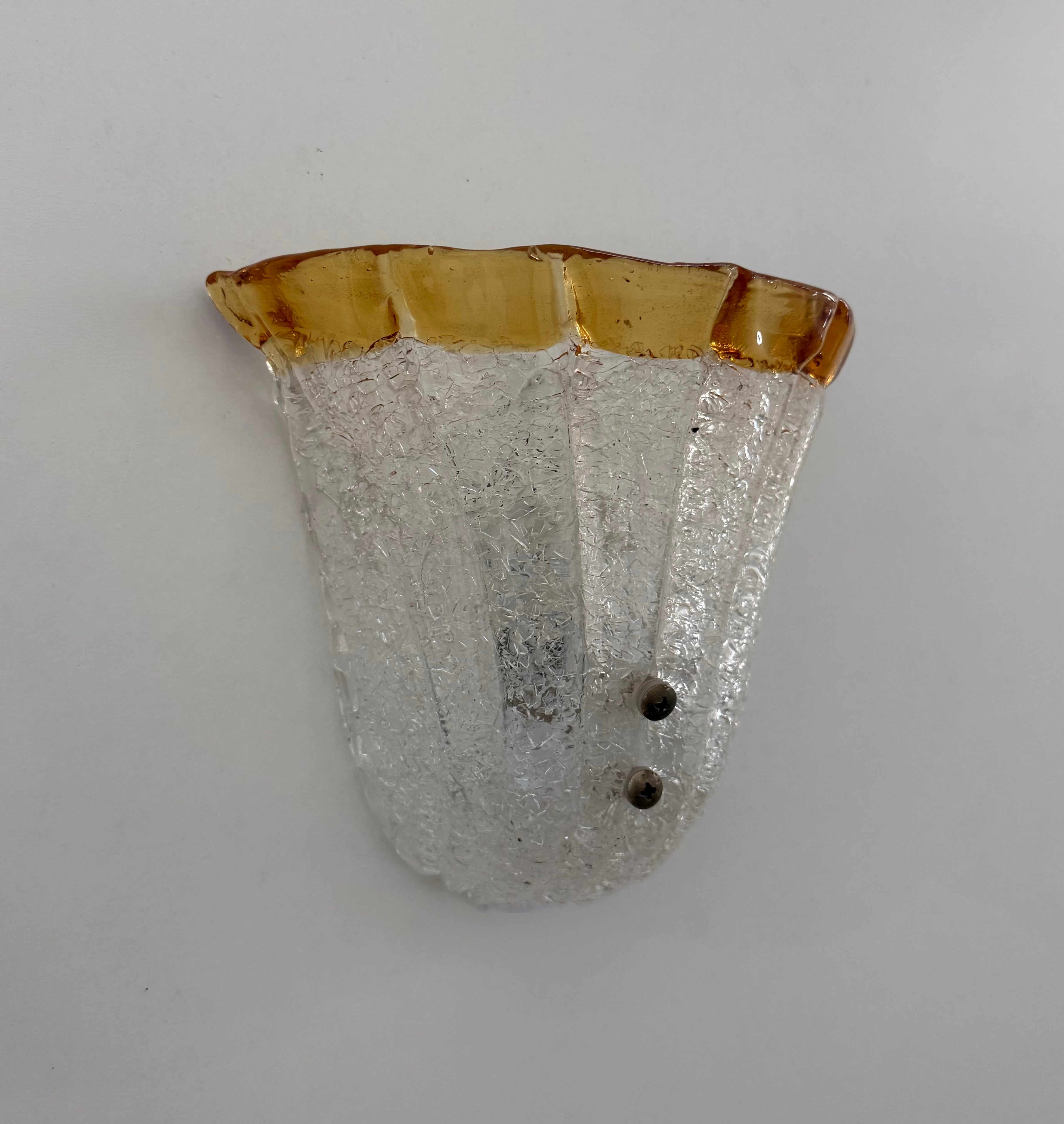 Pair of Murano Glass Wall Lights
