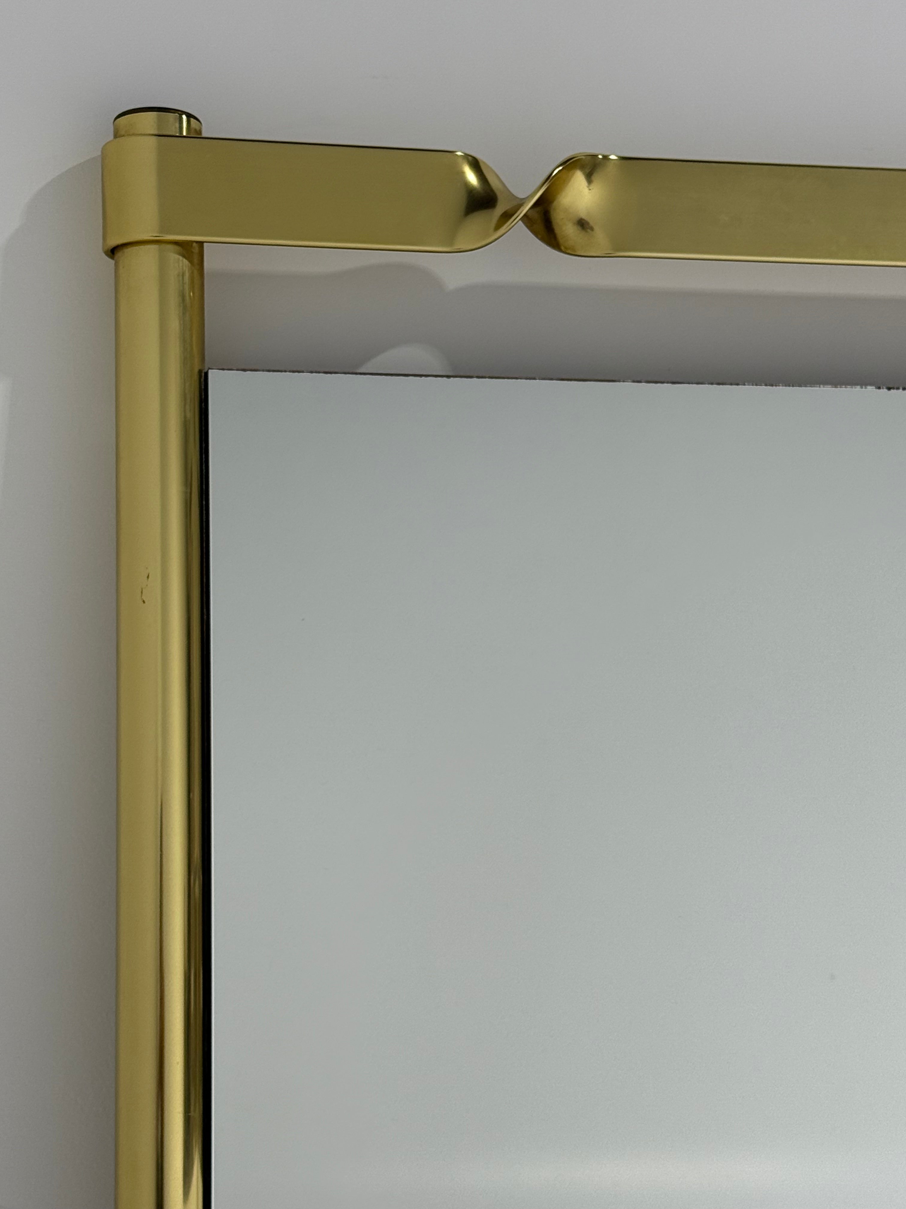 1970’s Italian Brass and Mirror by Luciano Frigerio - Two Available