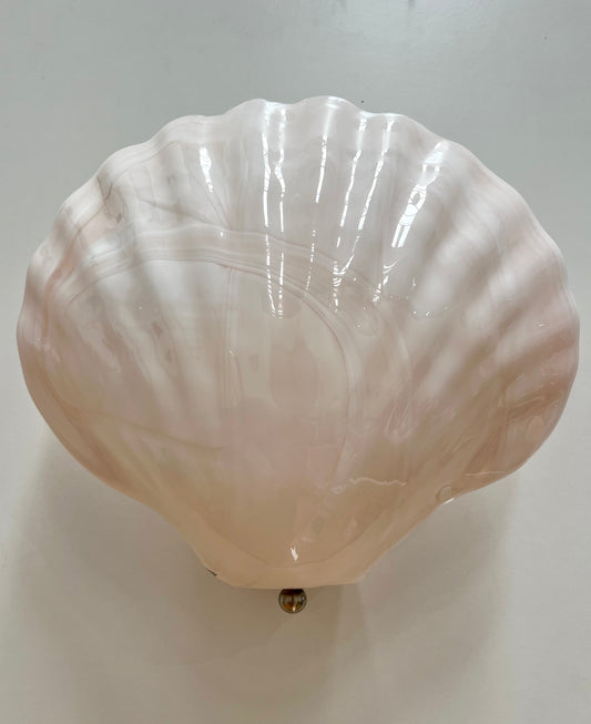 Large Pink Murano Glass Shell Wall Light - One Available
