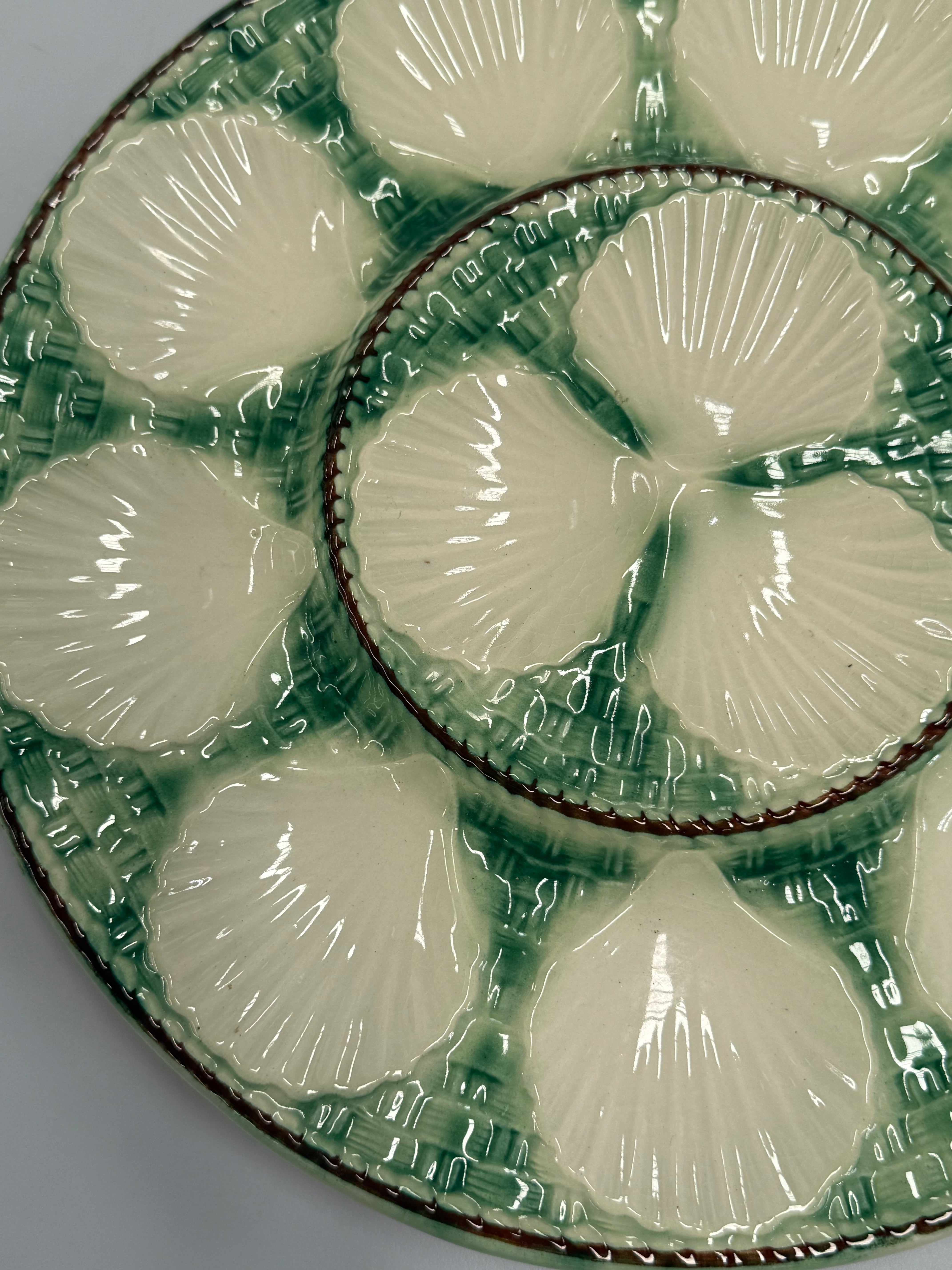 Antique French Ceramic Oyster Platter