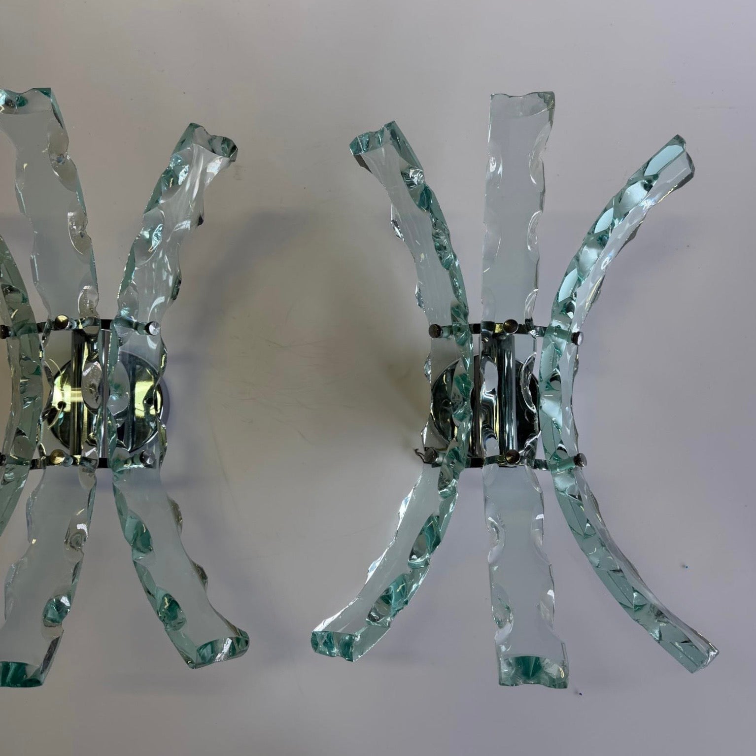 PRE ORDER: Pair of Art Glass Sconces by Zero Quattro for Fontana Arte