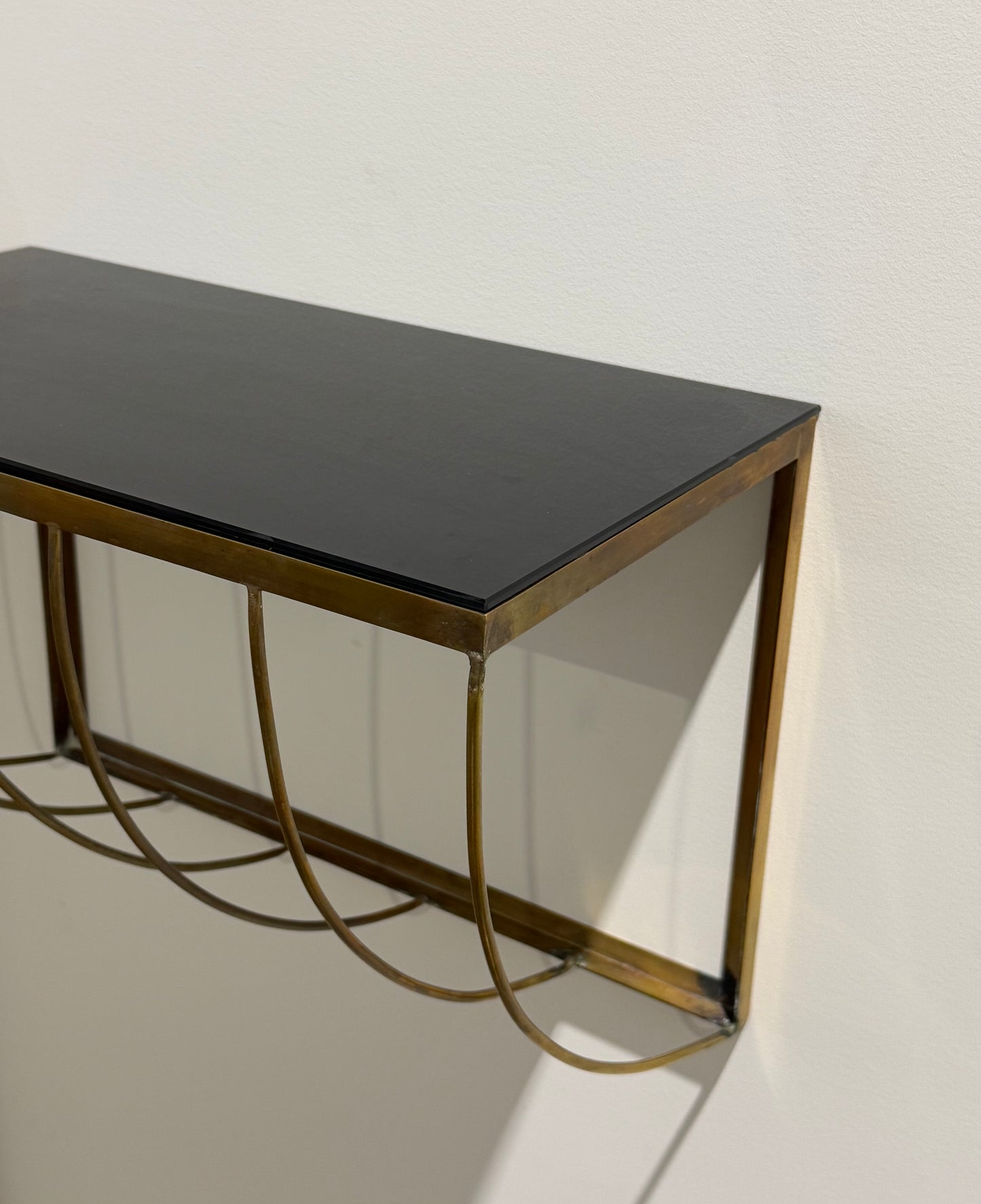 Italian Brass and Glass Console - Two Available