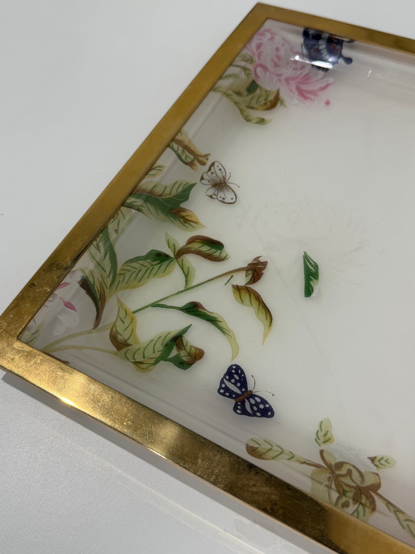 Italian Floral Perspex Tray