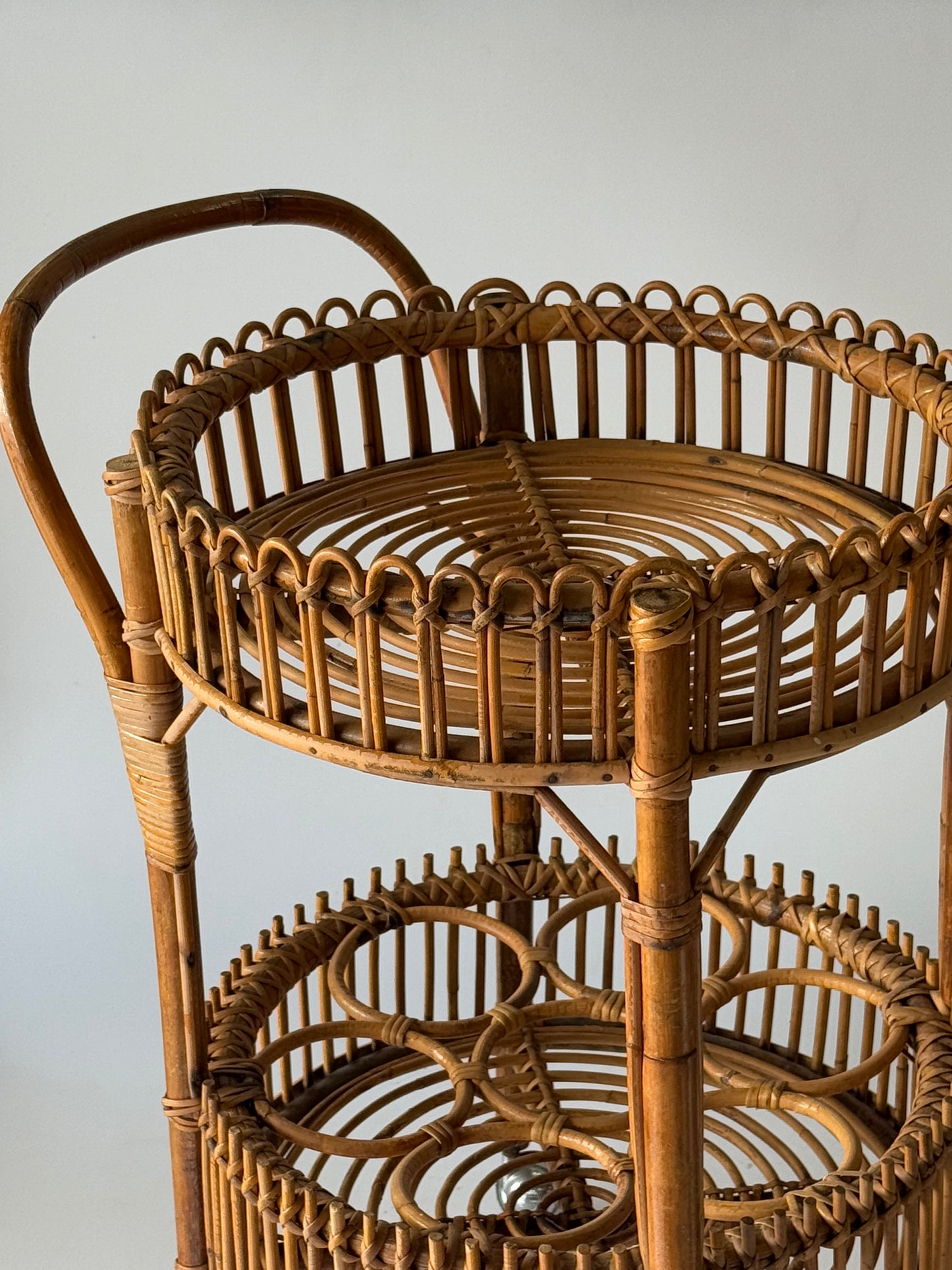 Italian 1960’s Bamboo Bar Trolley by Bonacina