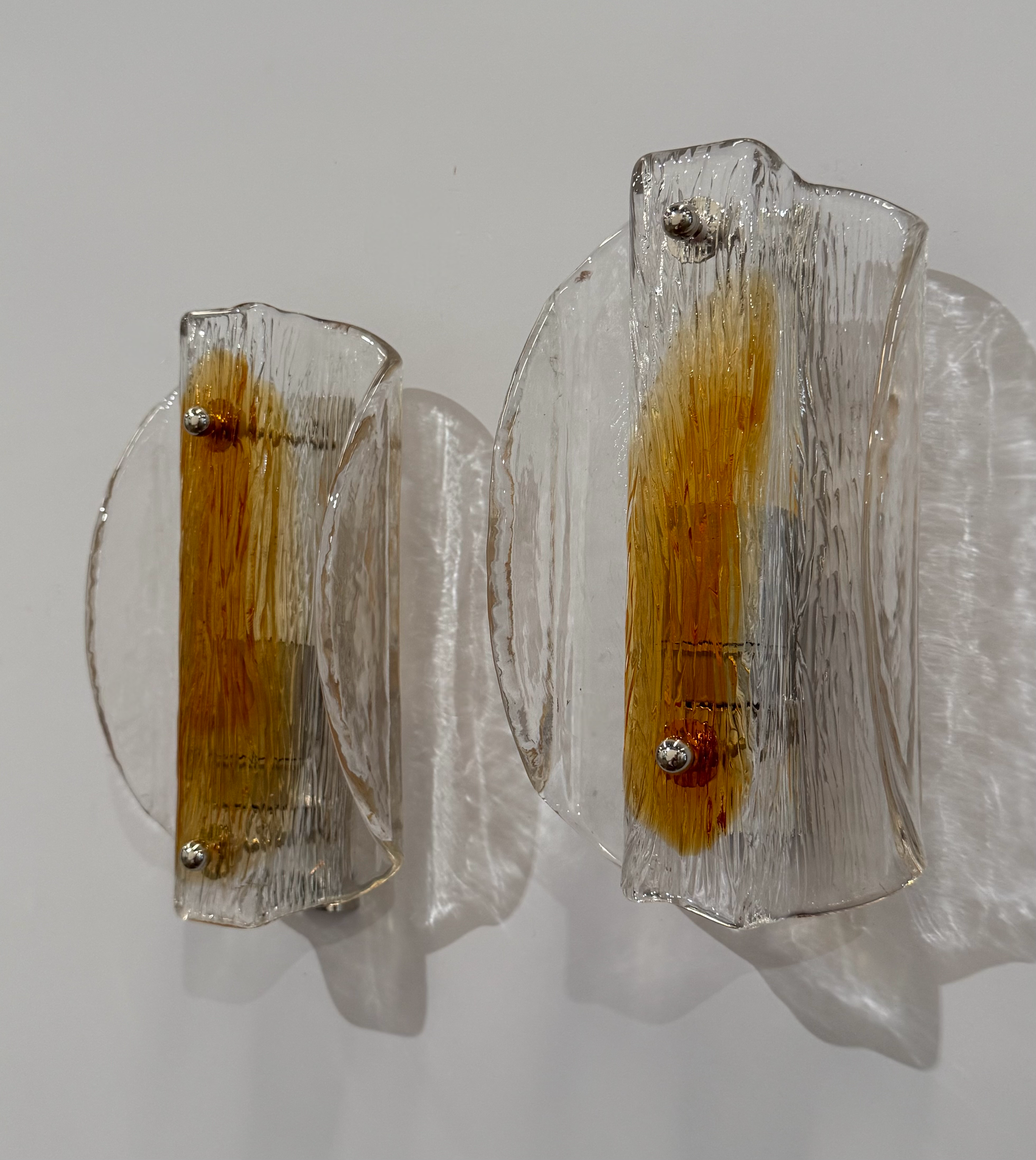 Pair of 1970’s Murano Wall Lights by Mazzega