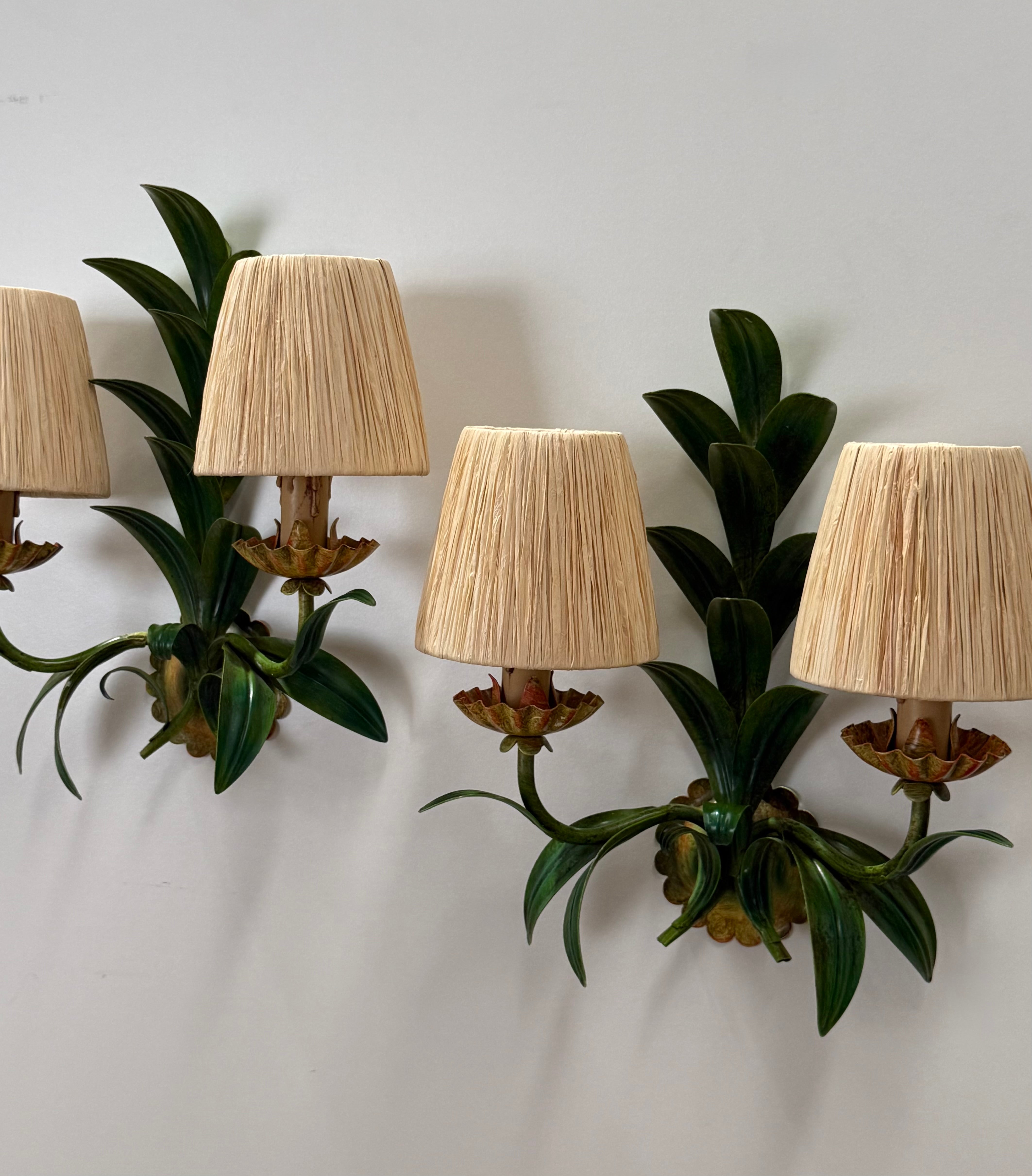 Pair of 1950’s French Tolware Wall Lights
