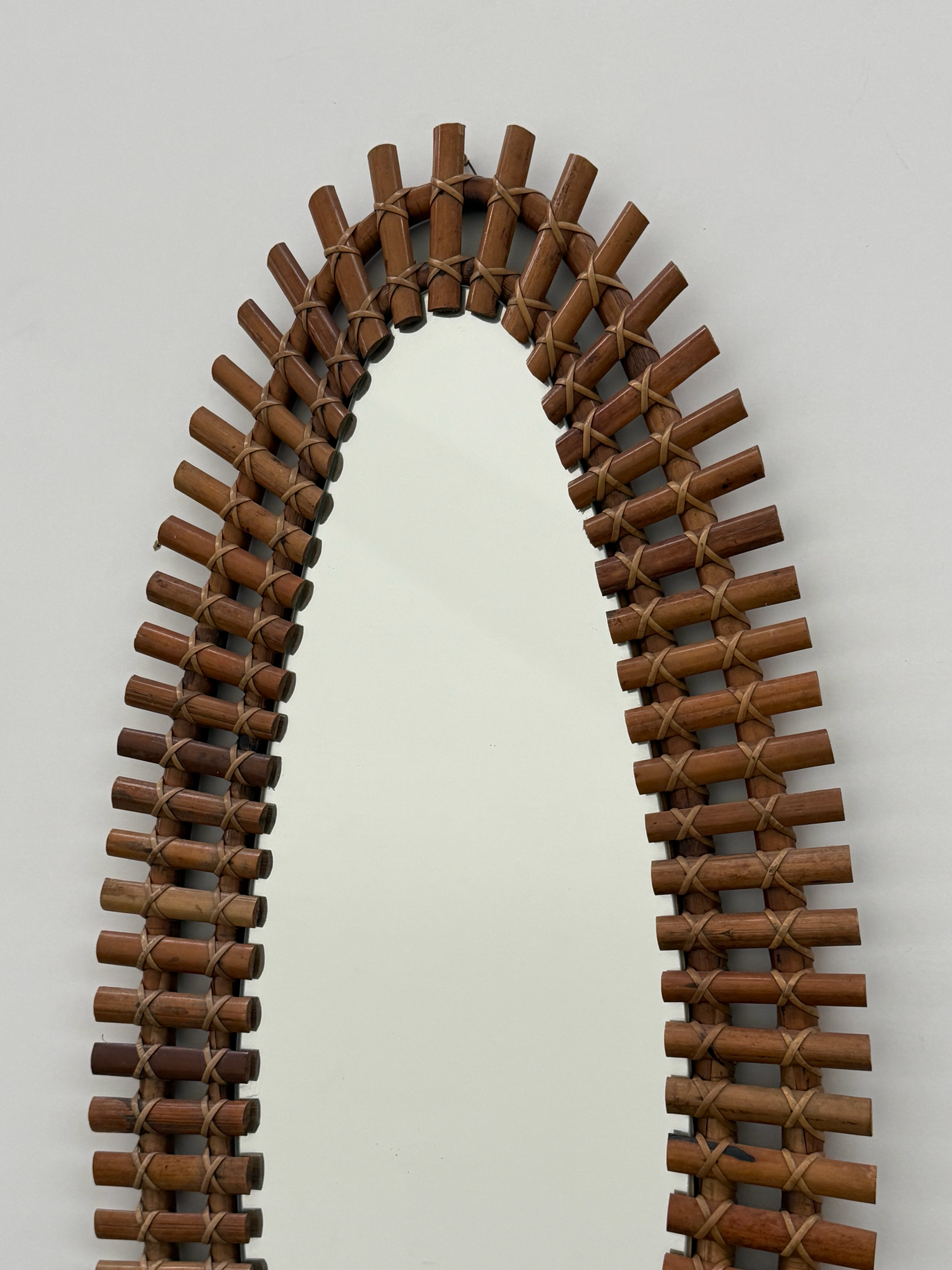 Italian Full Length Bamboo Mirror by Bonacina