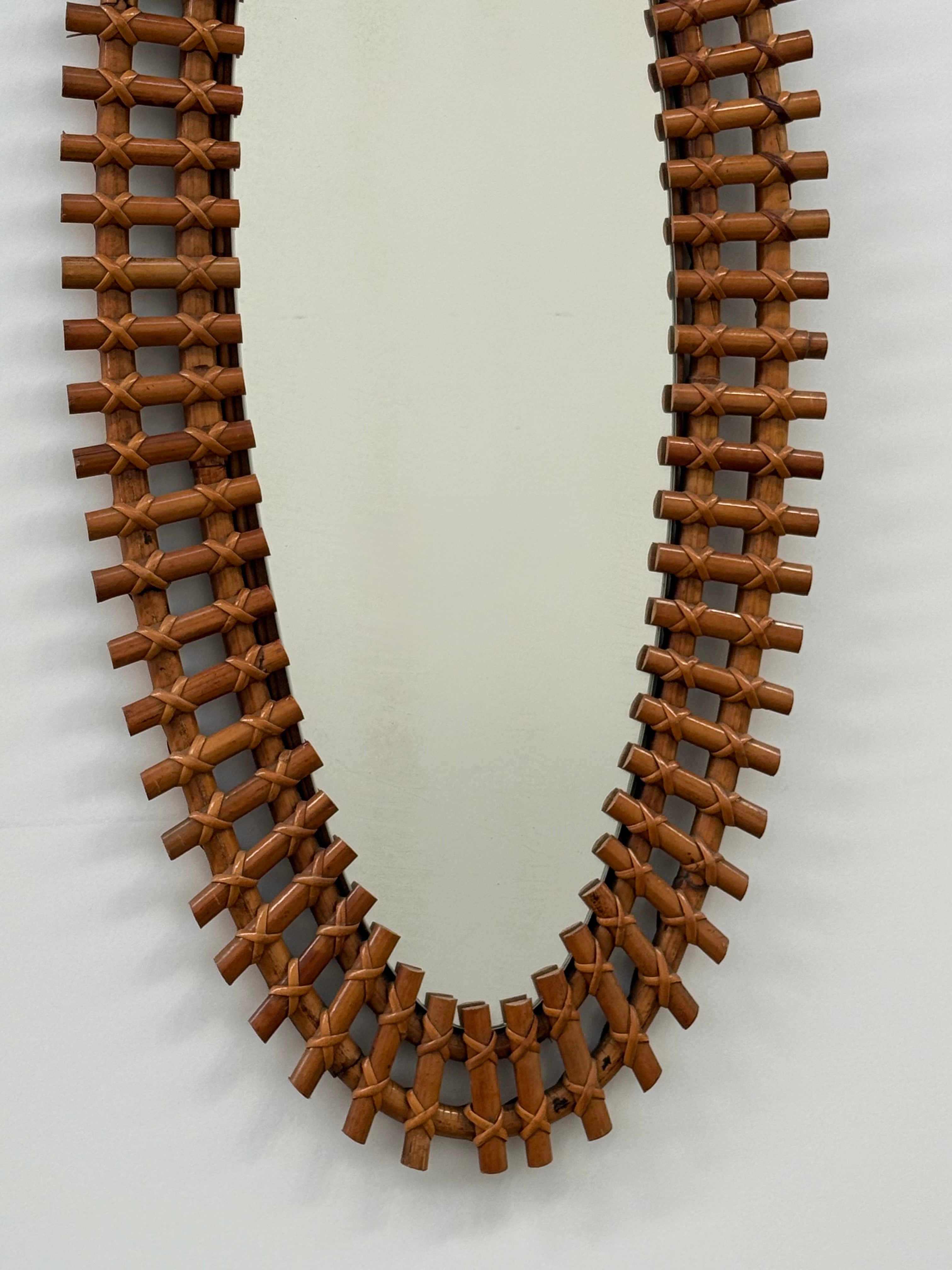 Italian Full Length Bamboo Mirror by Bonacina