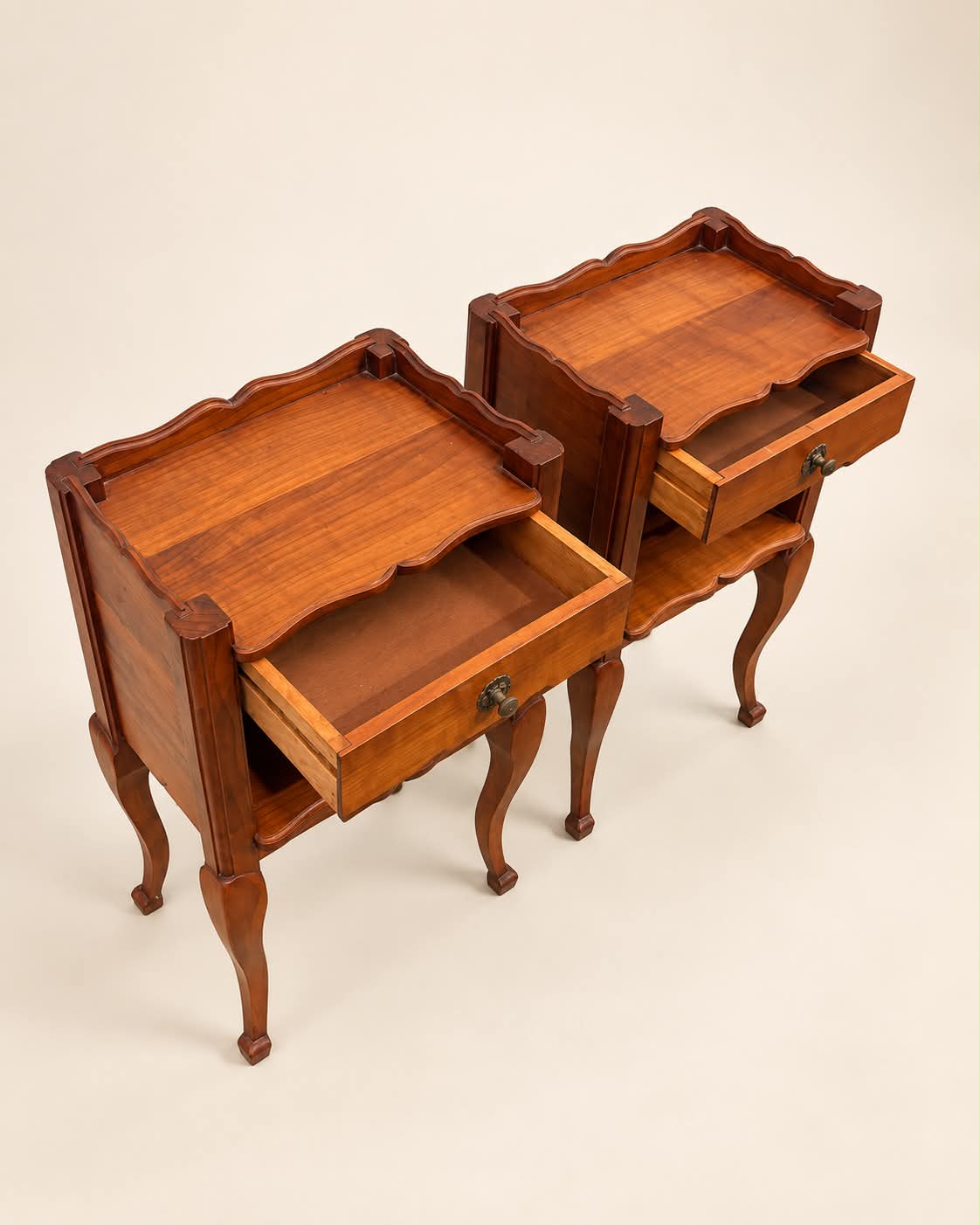 Pair of French Timber Bedside Tables