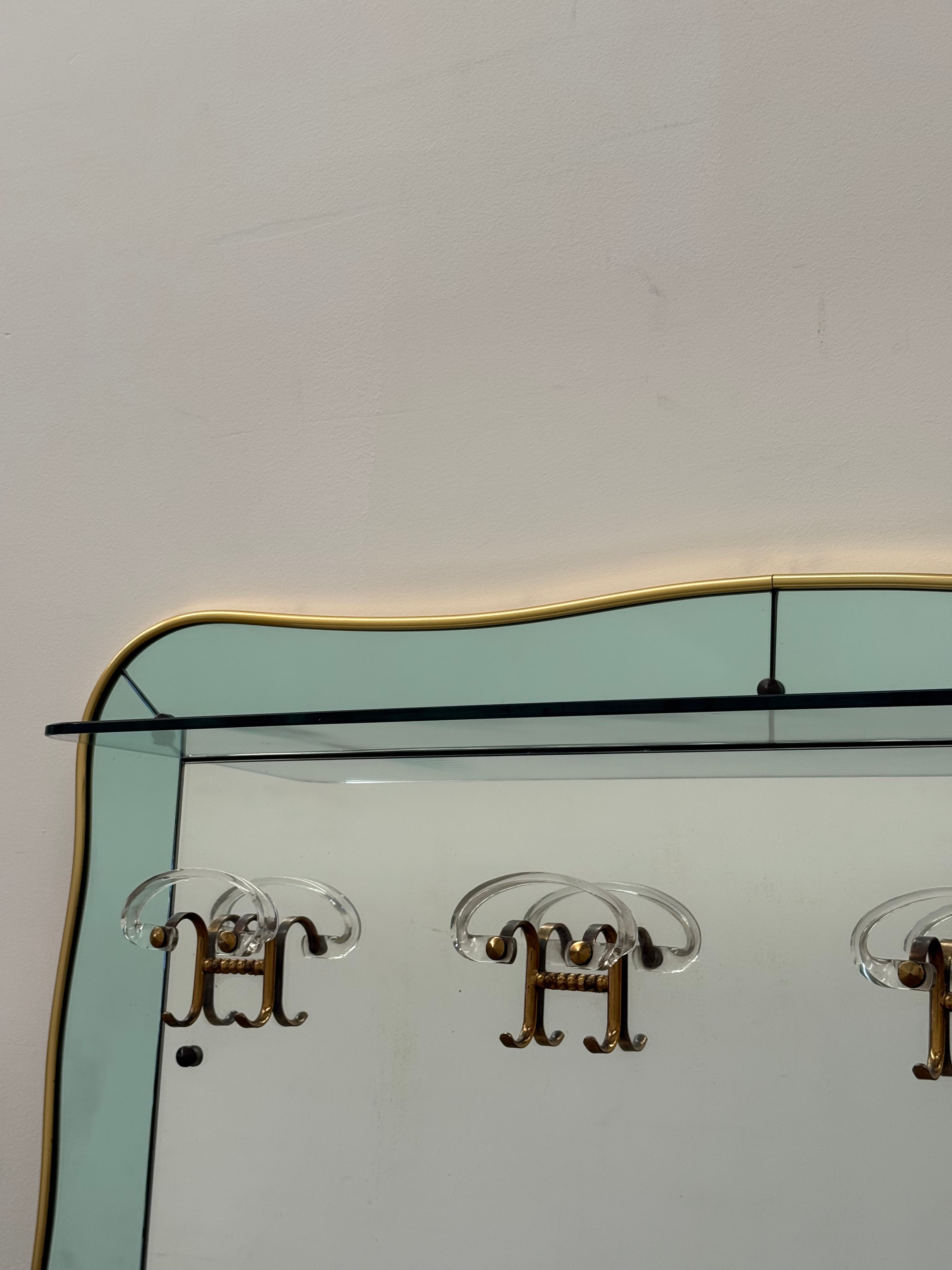 1950’s Italian Mirrored Coat Rack by Cristal Art