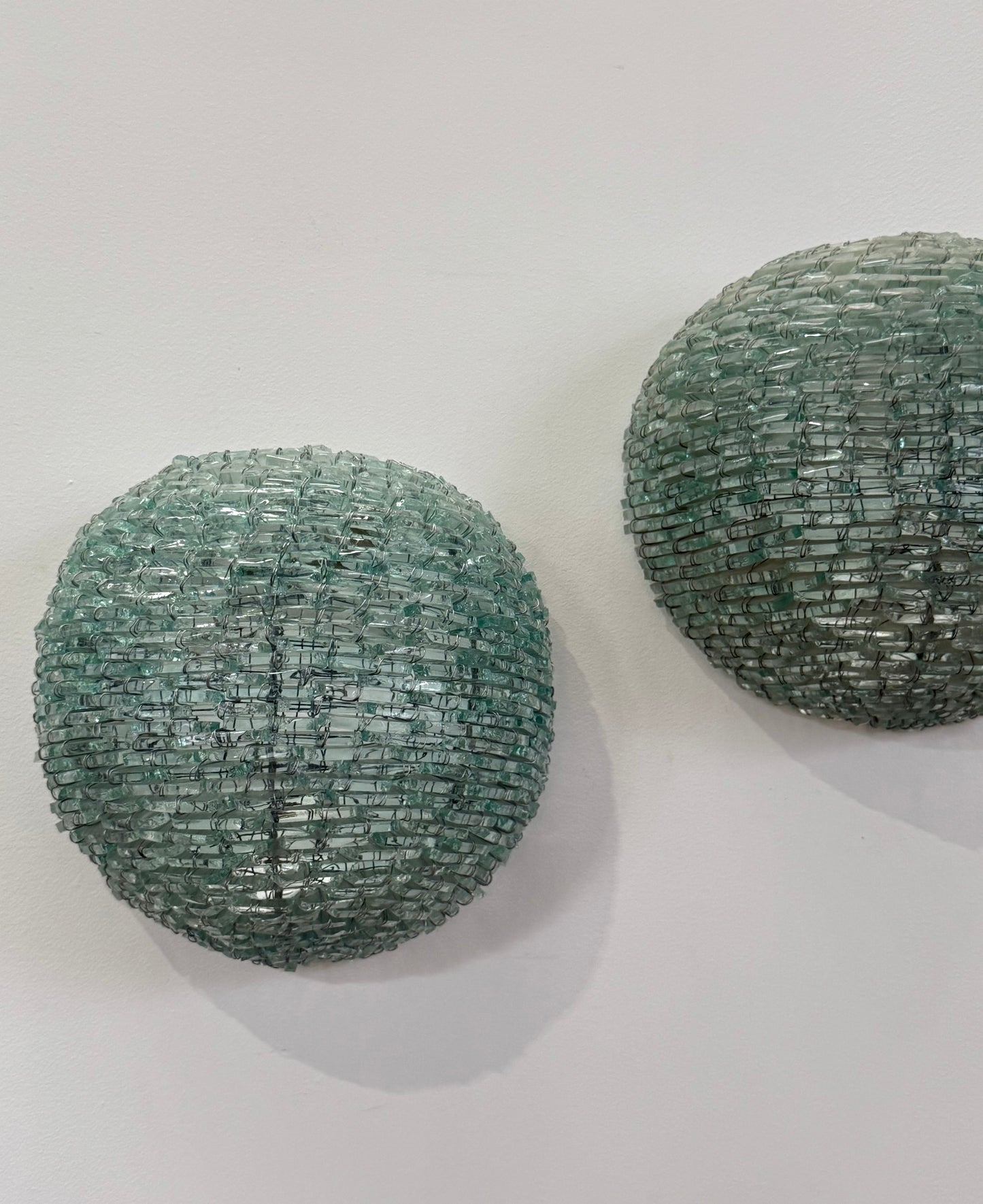 Pair of Vintage Italian Segmented Glass Wall Sconces