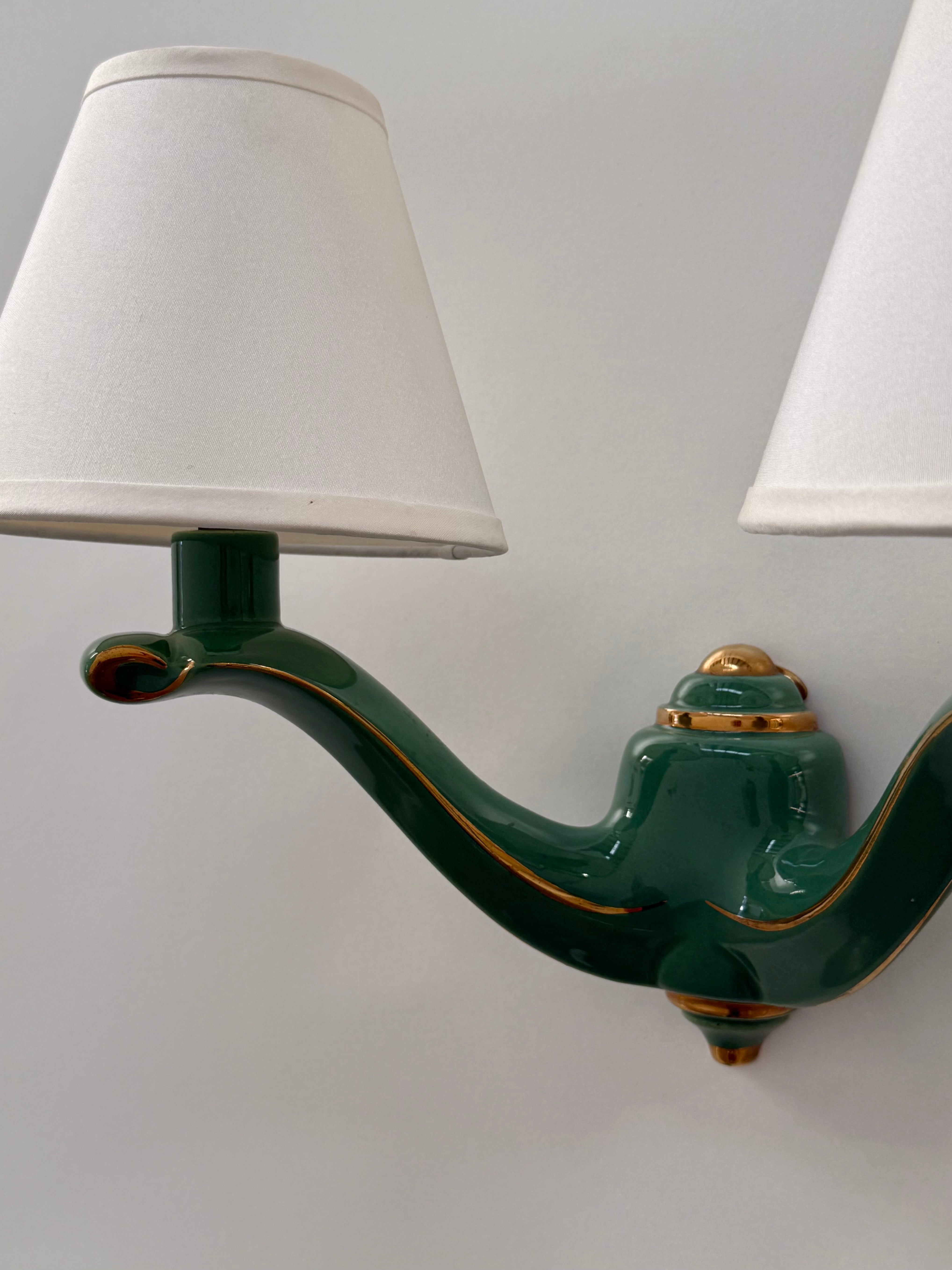 Pair of 1950’s French Ceramic Wall Lights