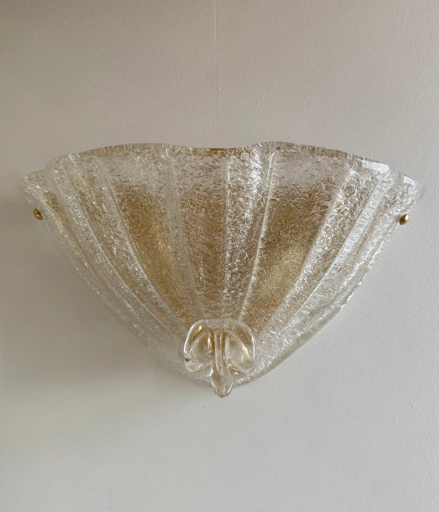 Pair of Murano Glass Shell Wall Lights