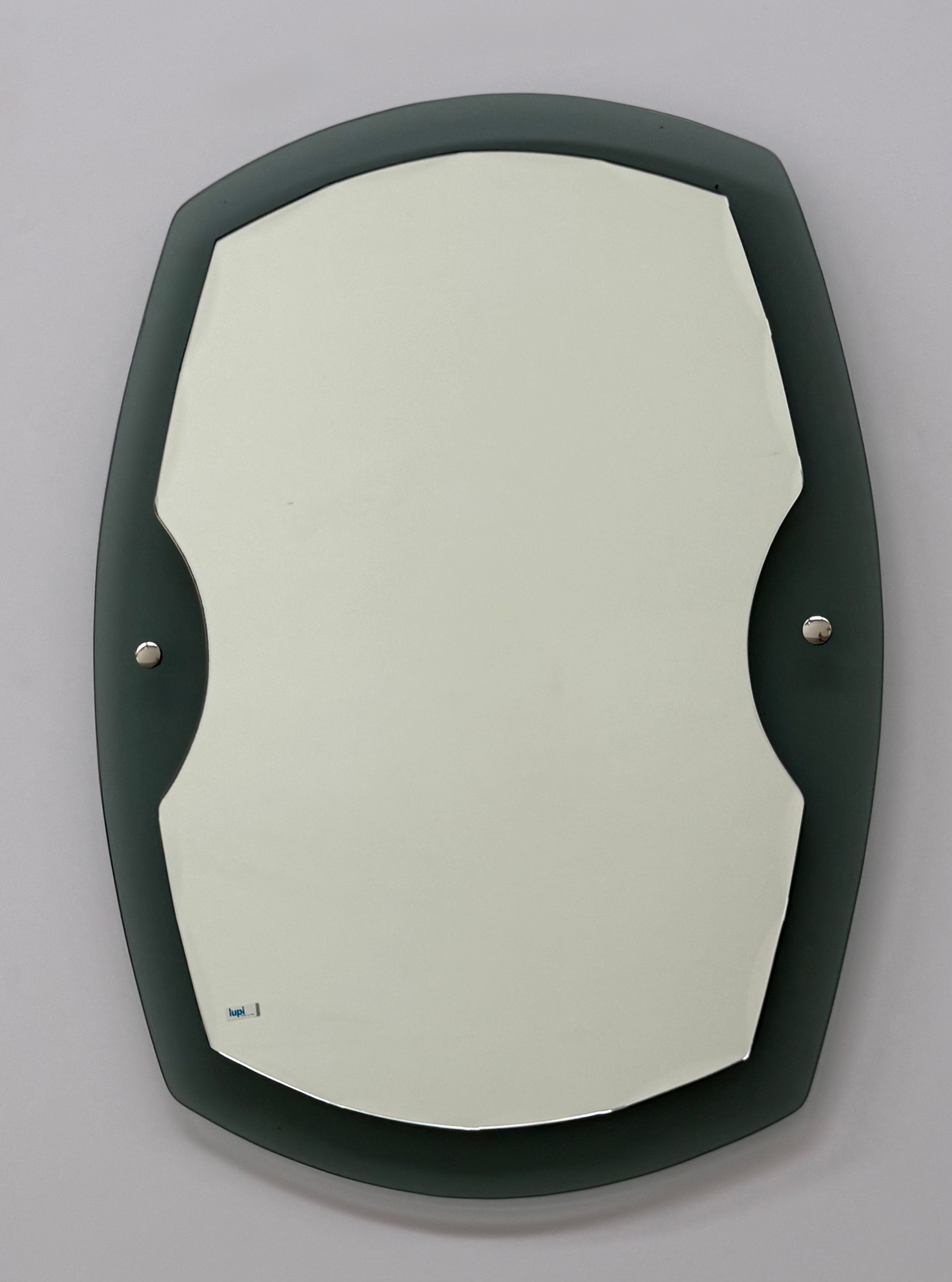 1970’s Italian Glass Mirror by Lupi Cristal
