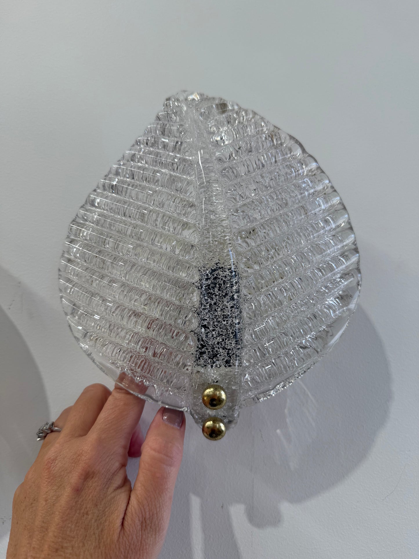 Pair of Murano Glass Foglia Wall Lights