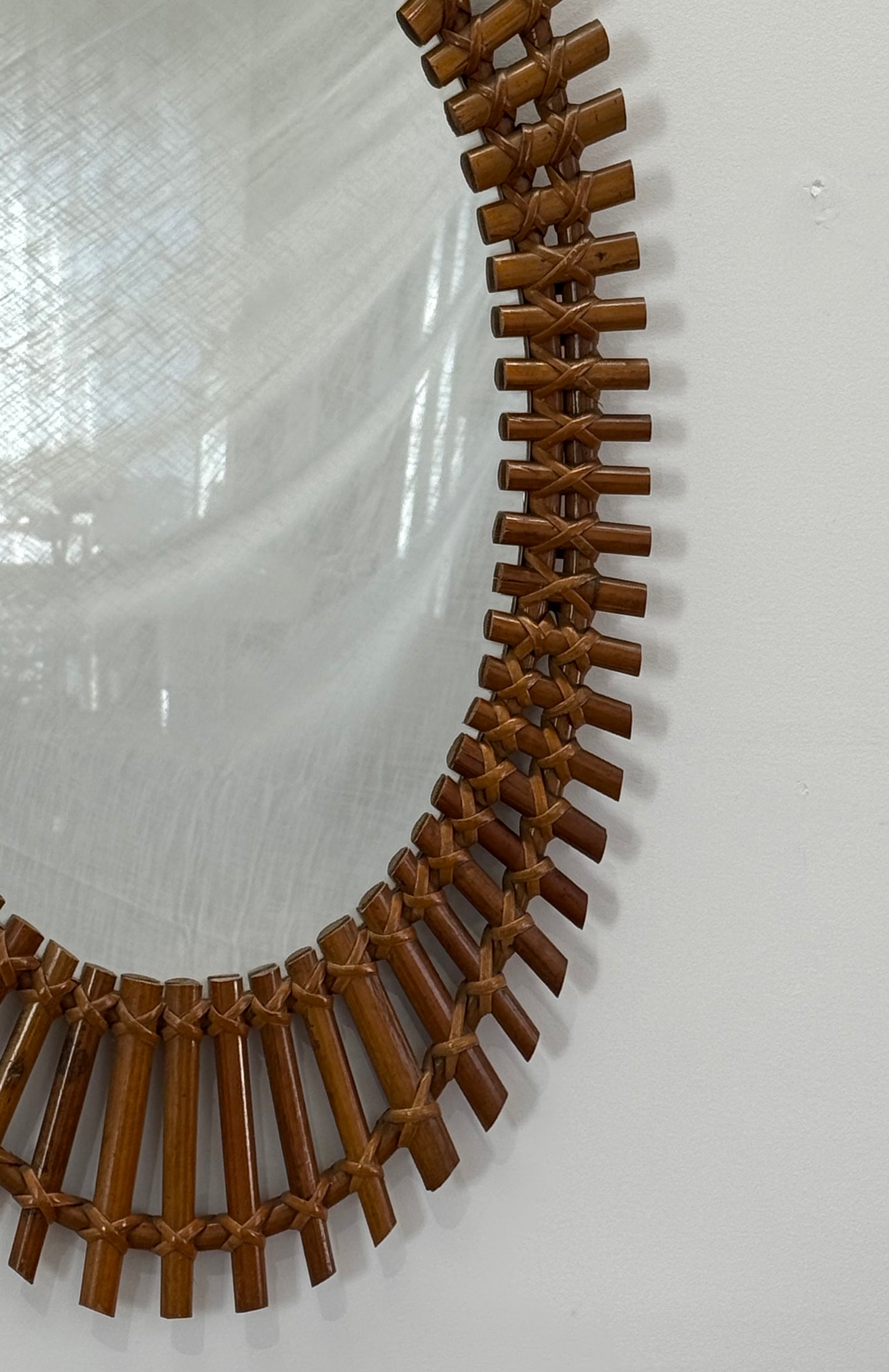 Italian Bamboo Mirror by Olaf Von Bohr for Bonacina