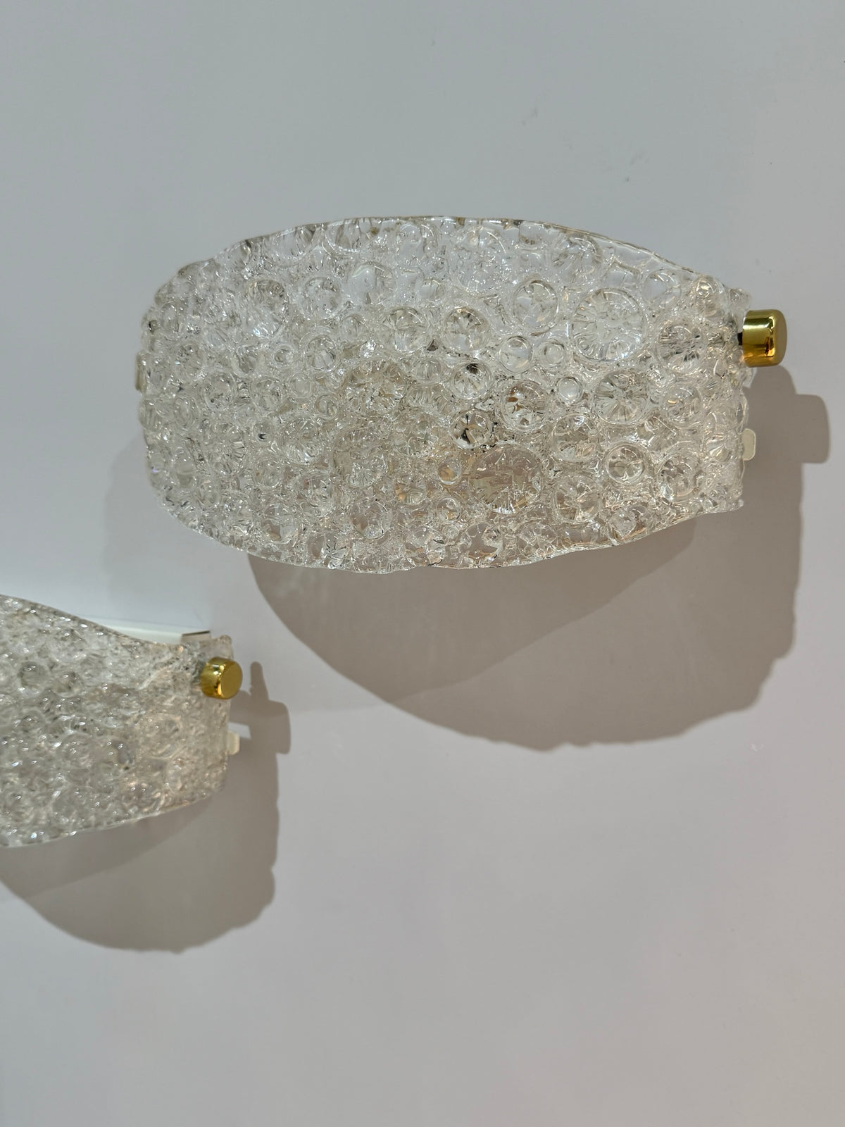 Pair of Murano Glass Wall Lights by Hillebrand
