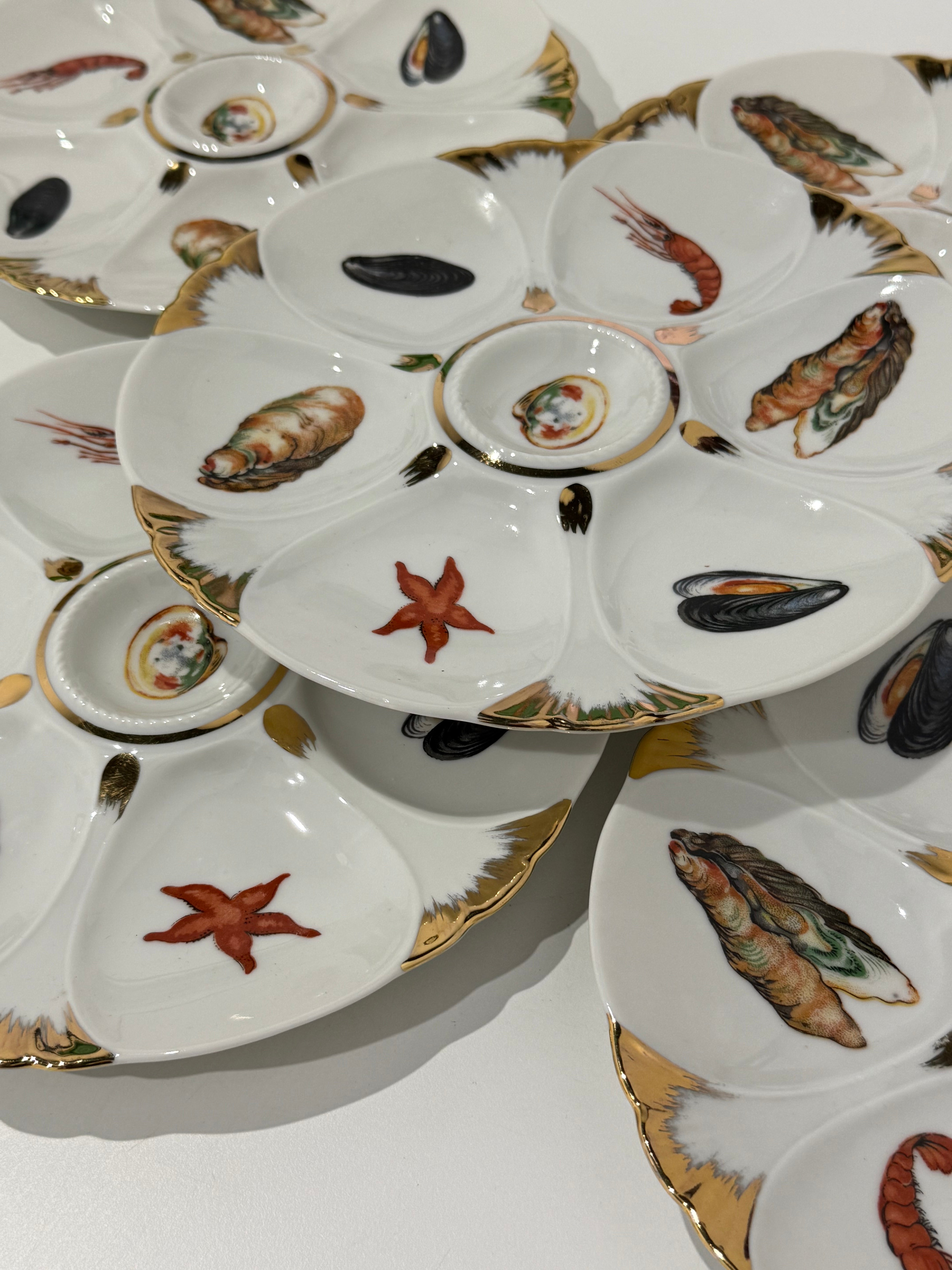 Vintage French Oyster Plate by Limoges - 3 Available