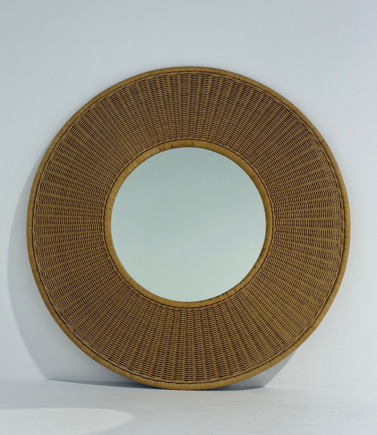 Vintage French Wicker Mirror, 1970’s