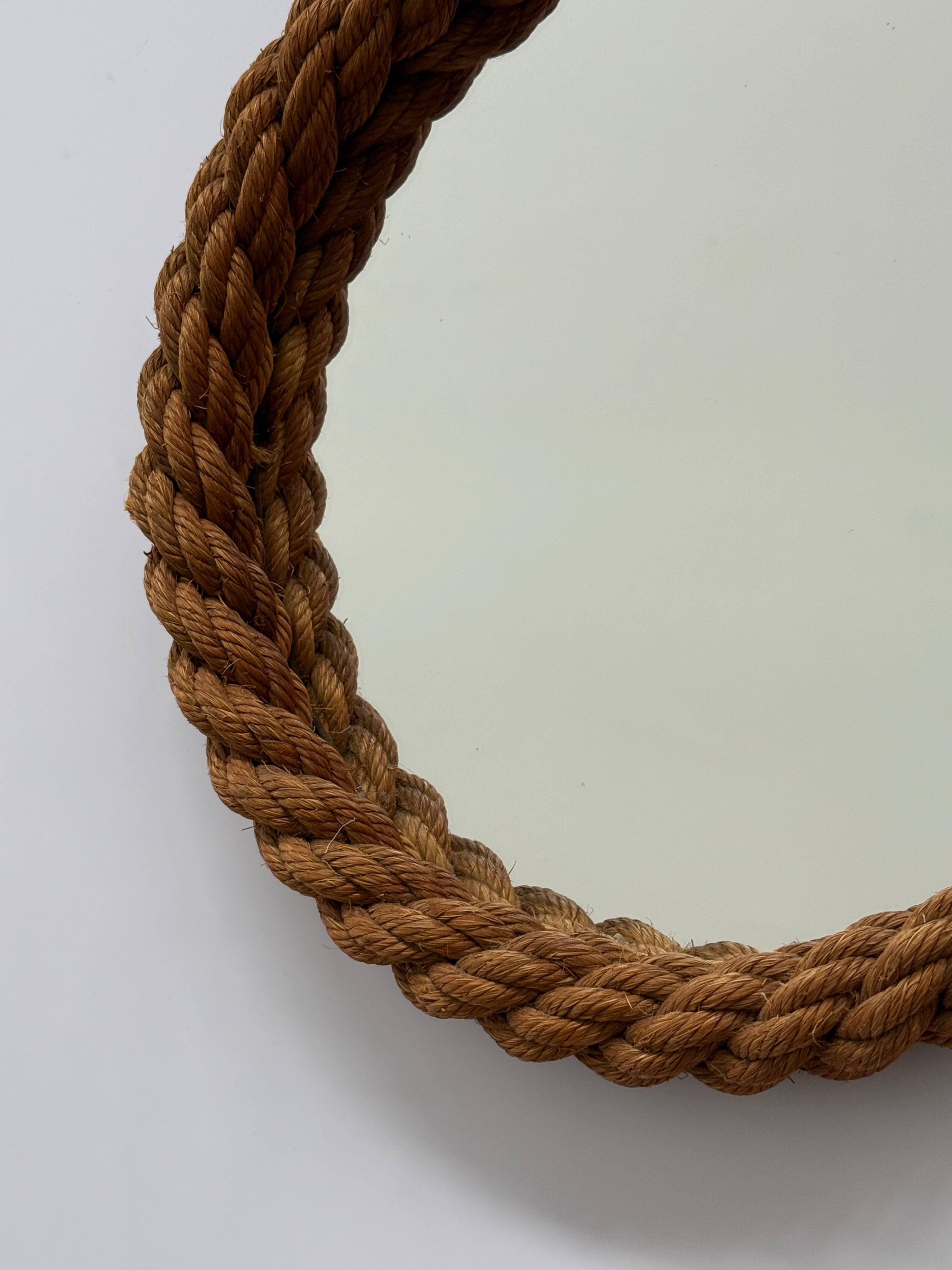 1960’s French Rope Mirror by Audoux Minet