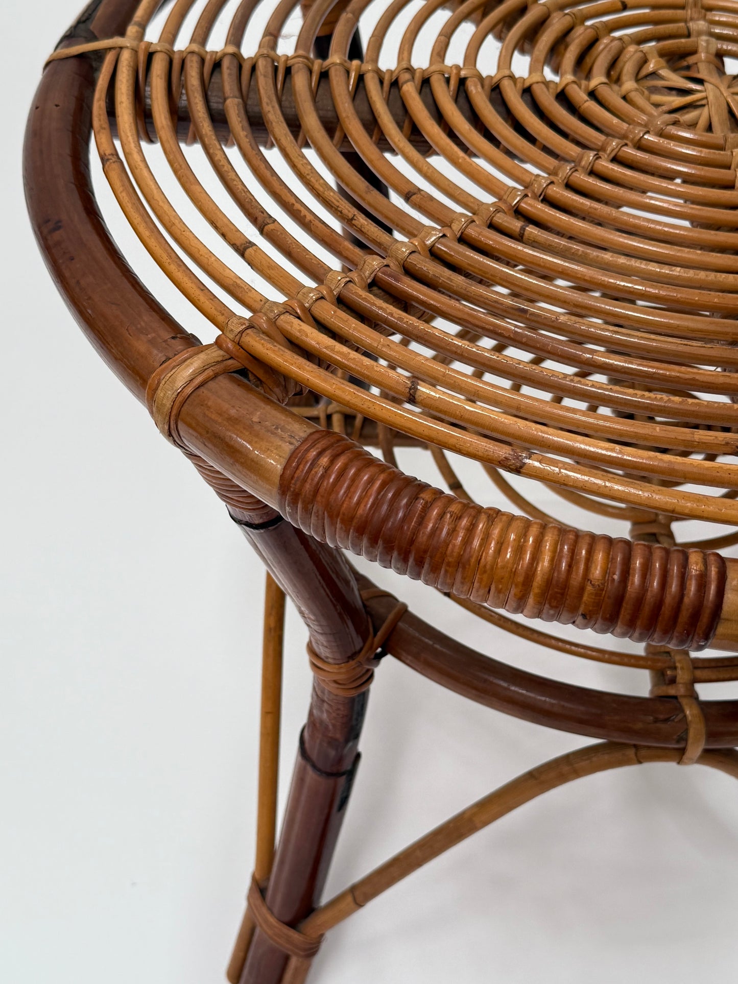 Italian Bamboo Coffee Table by Tito Agnoli