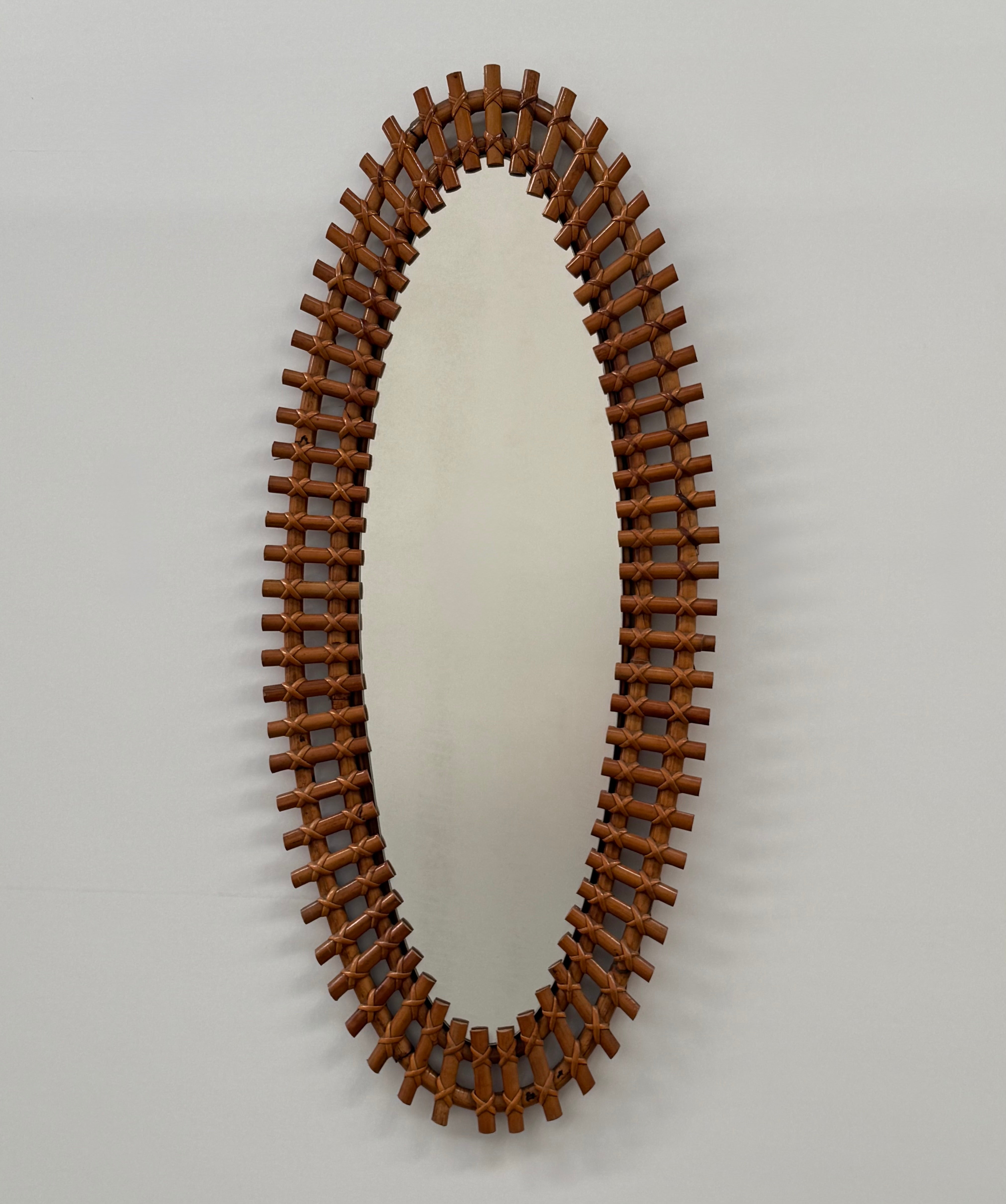 Italian Full Length Bamboo Mirror by Bonacina