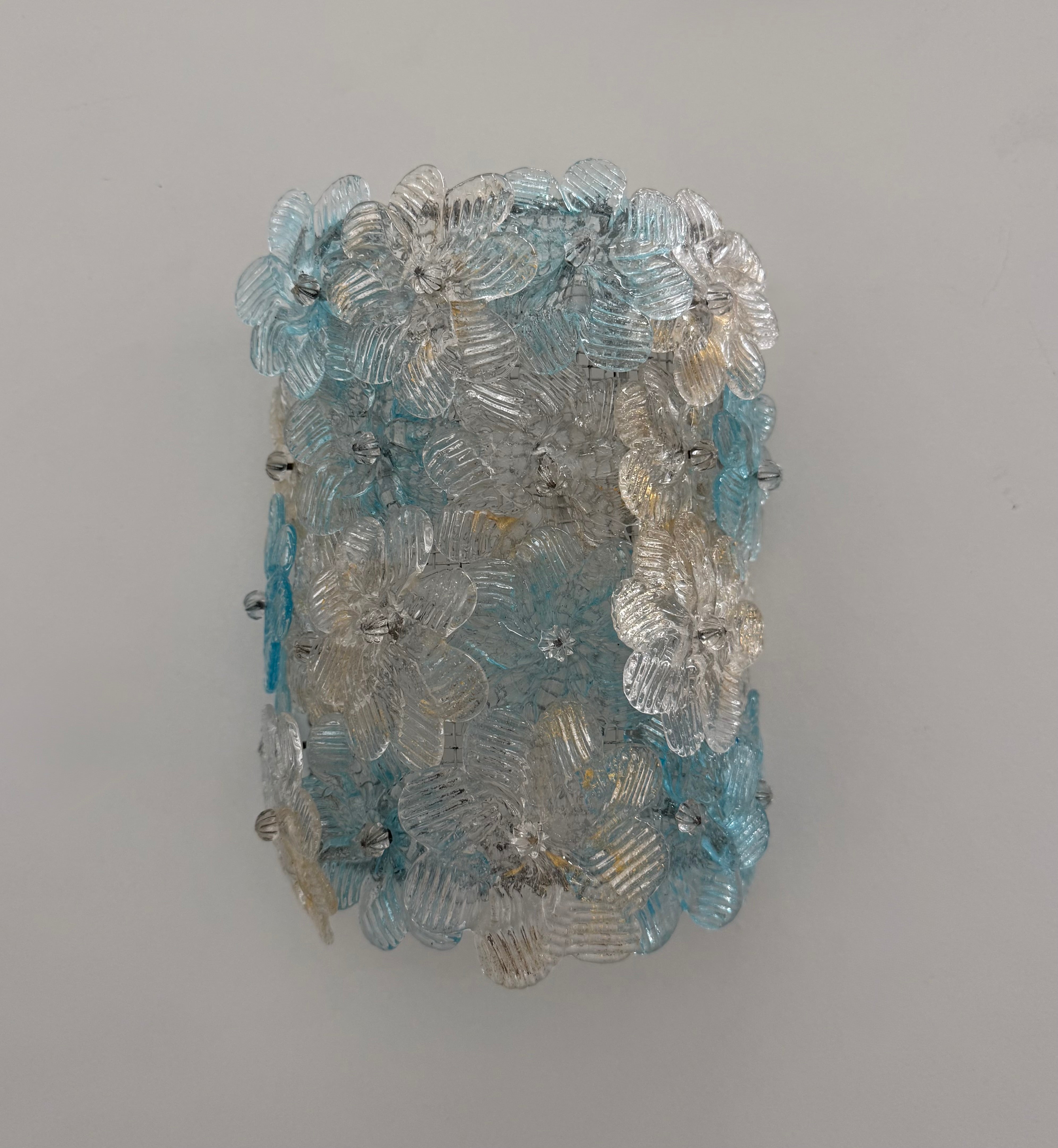 Pair of Murano Flower Wall Lights by Seguso
