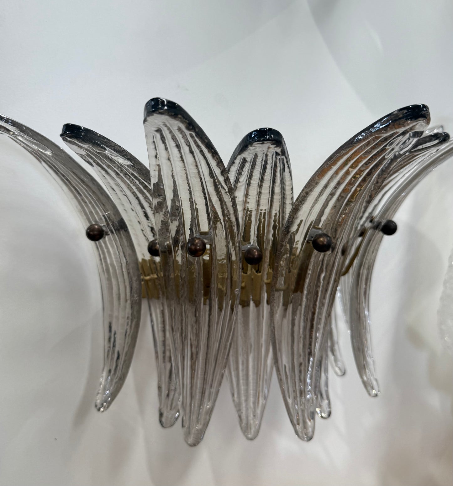 Murano Smoked Glass Palmette Wall Light