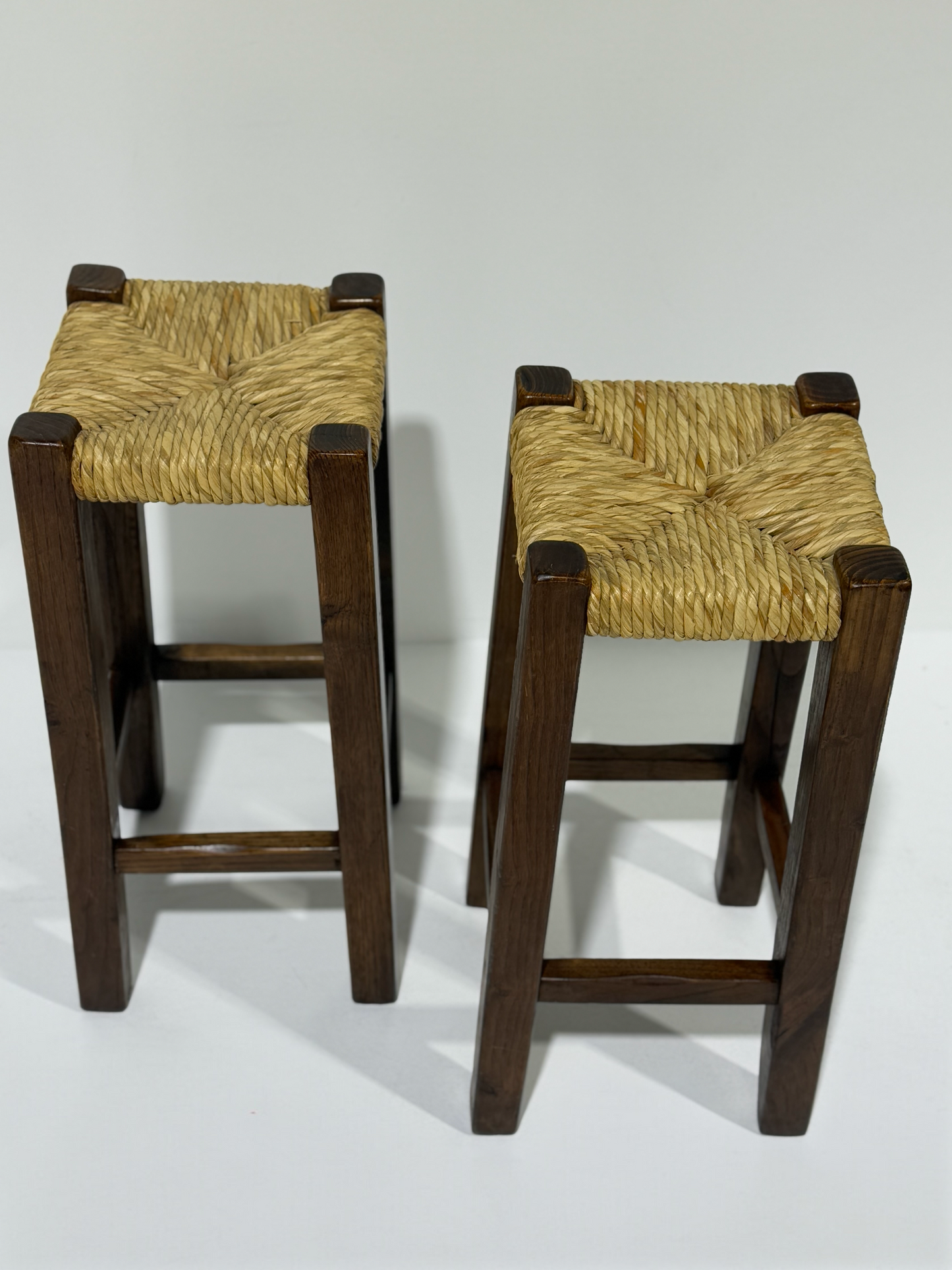 Pair of Vintage Italian Timber Rush Bar Stools