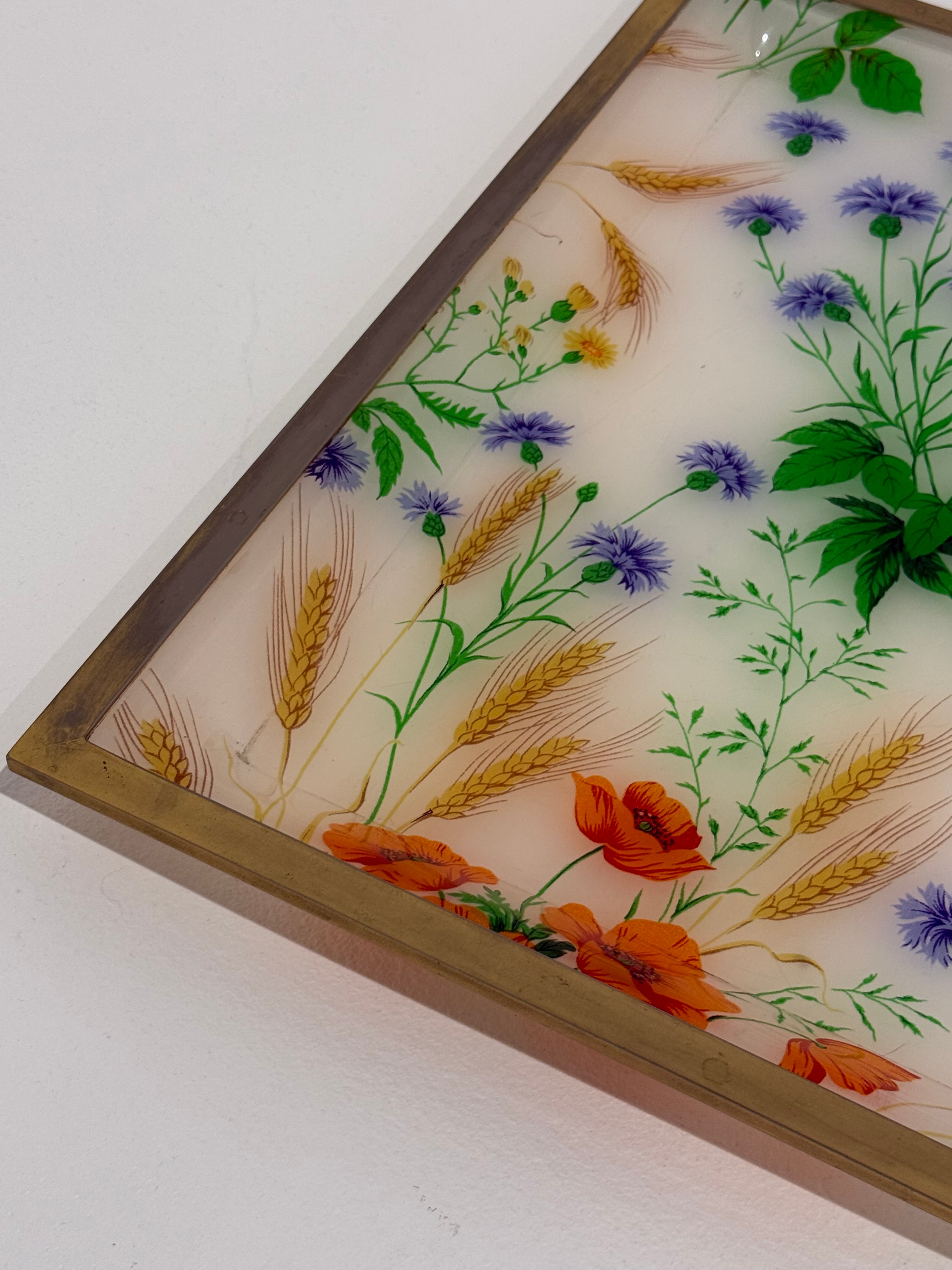 Large Italian Floral Perspex Tray