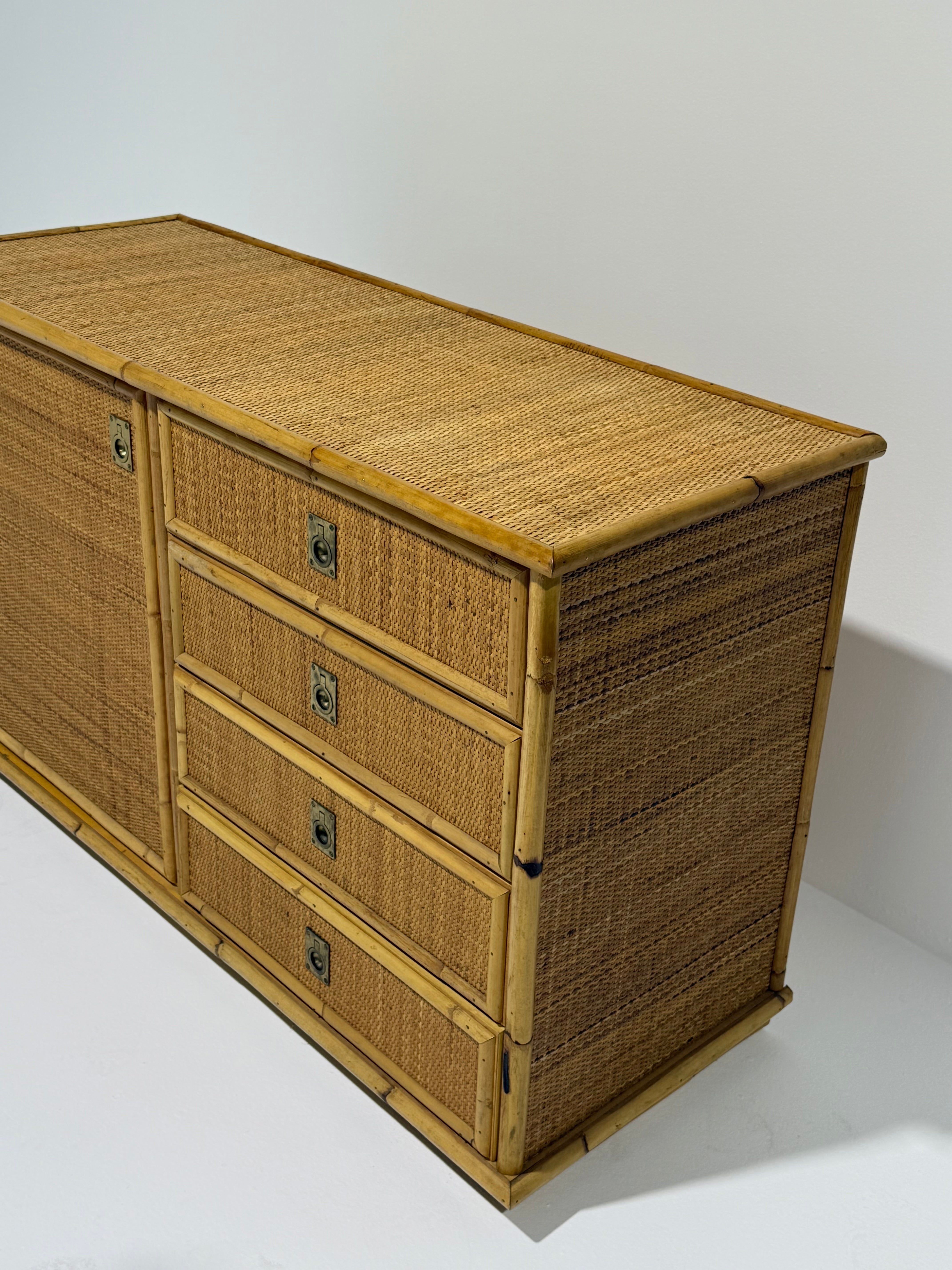 Italian Bamboo Sideboard by Dal Vera