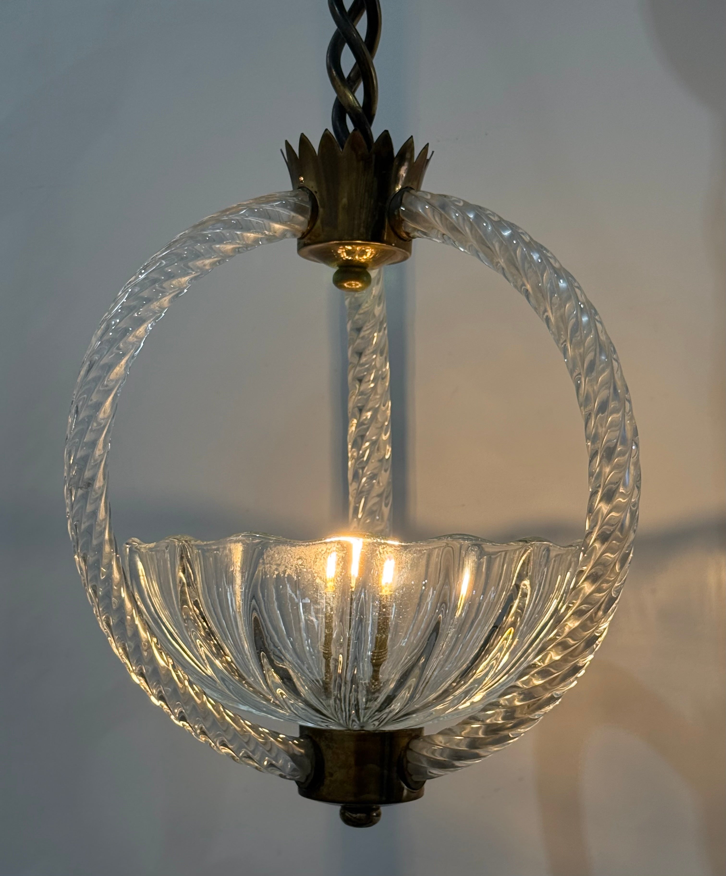 1940’s Barovier & Toso Murano Glass Pendant
