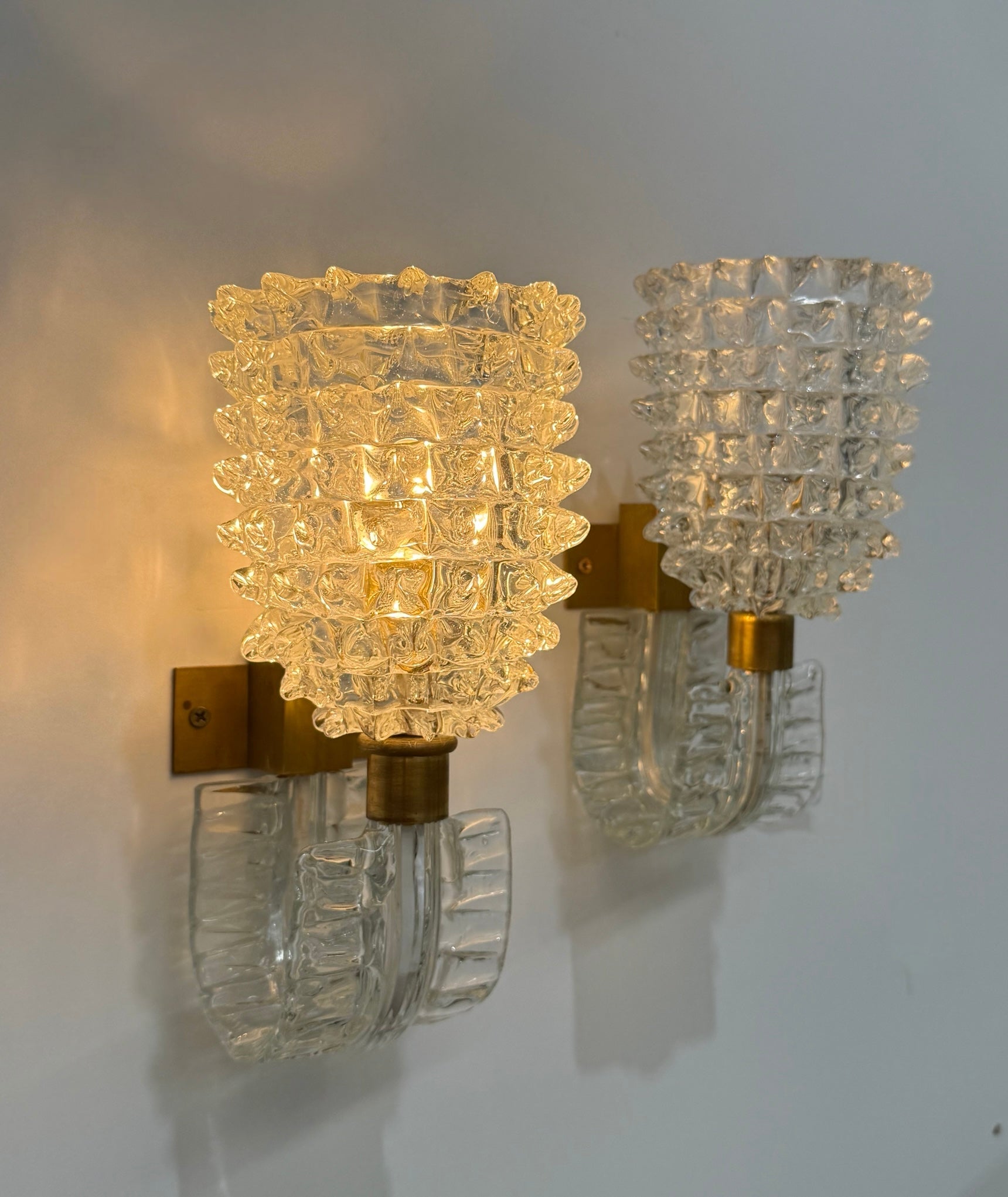 Pair of Murano Rostrato Wall Lights