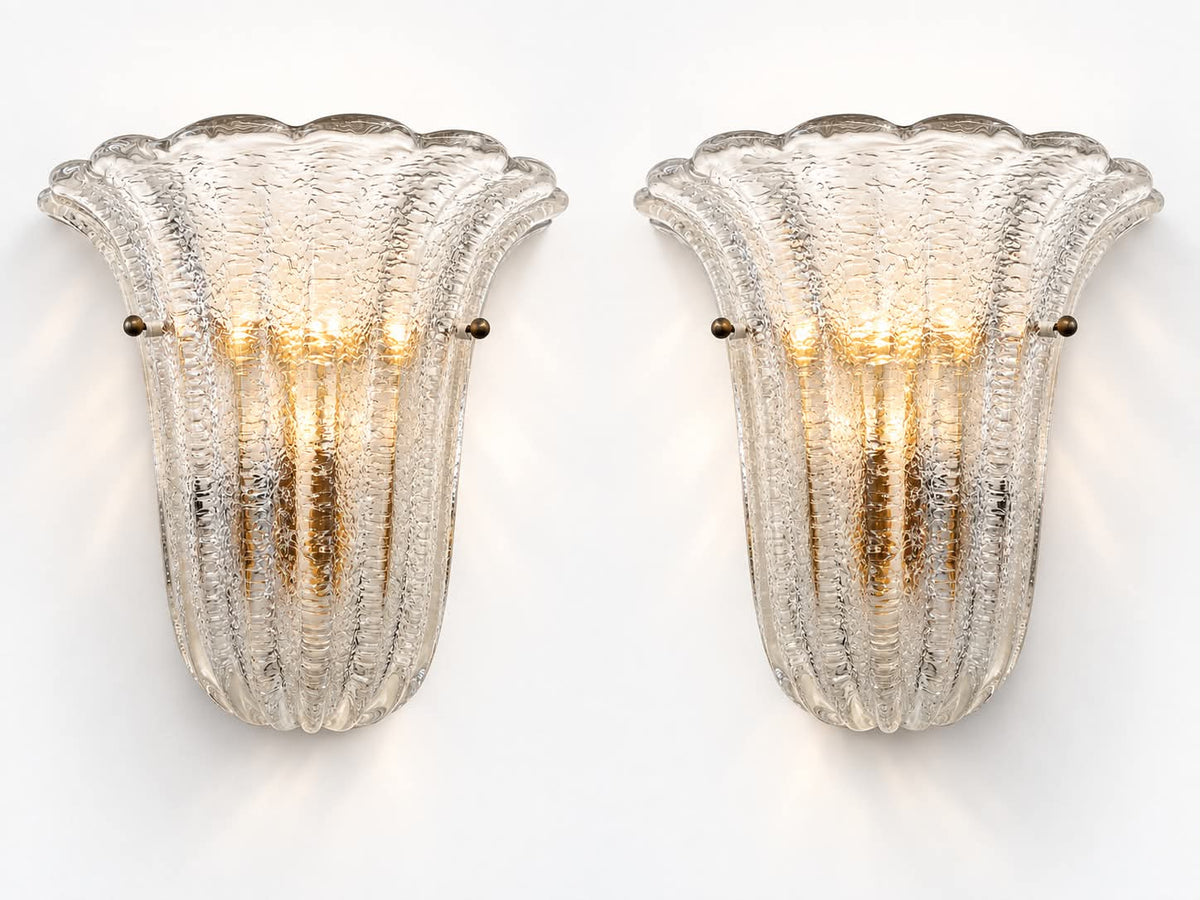 Vintage Murano Scalloped Wall Light - Three Available
