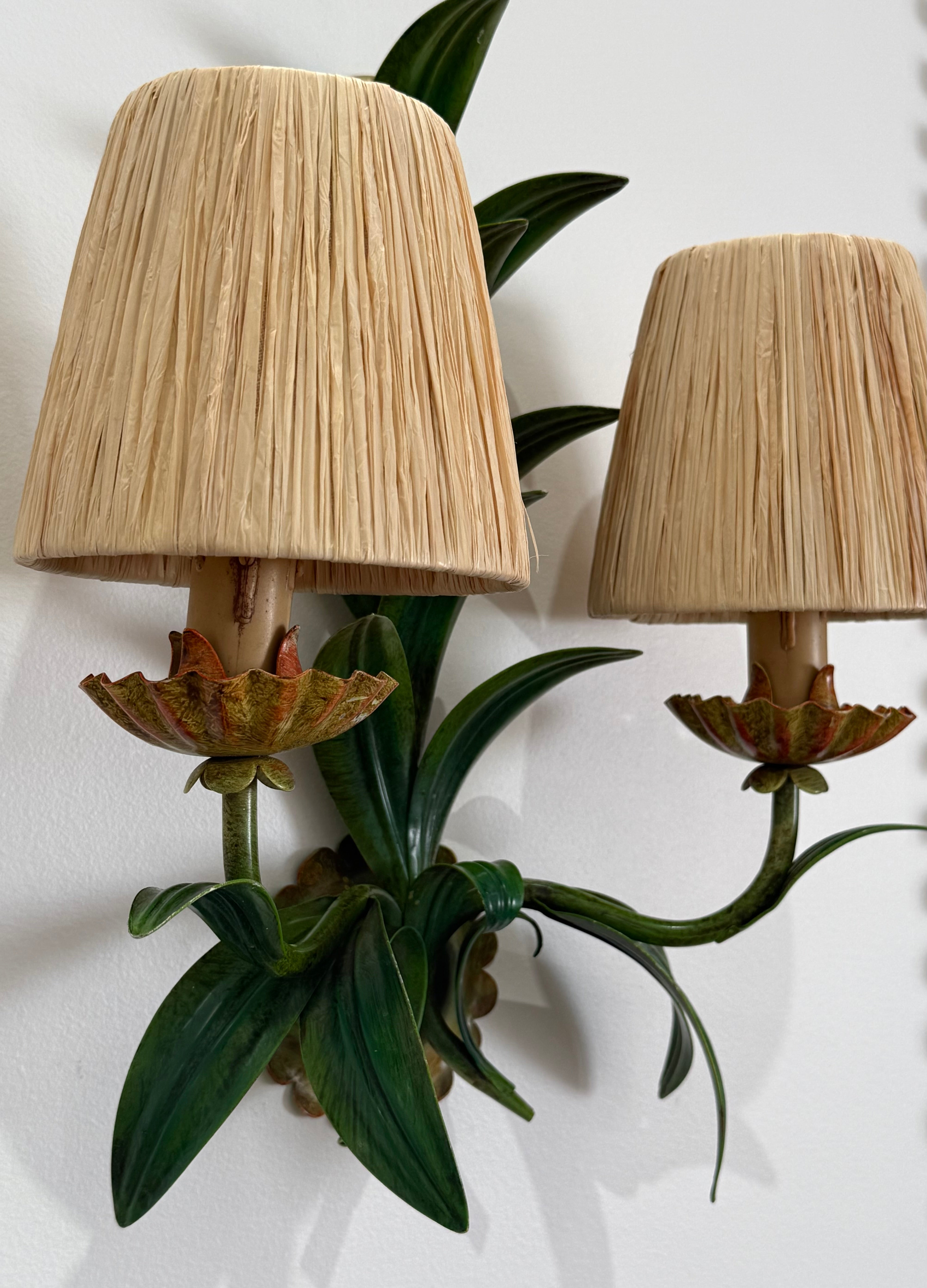 Pair of 1950’s French Tolware Wall Lights