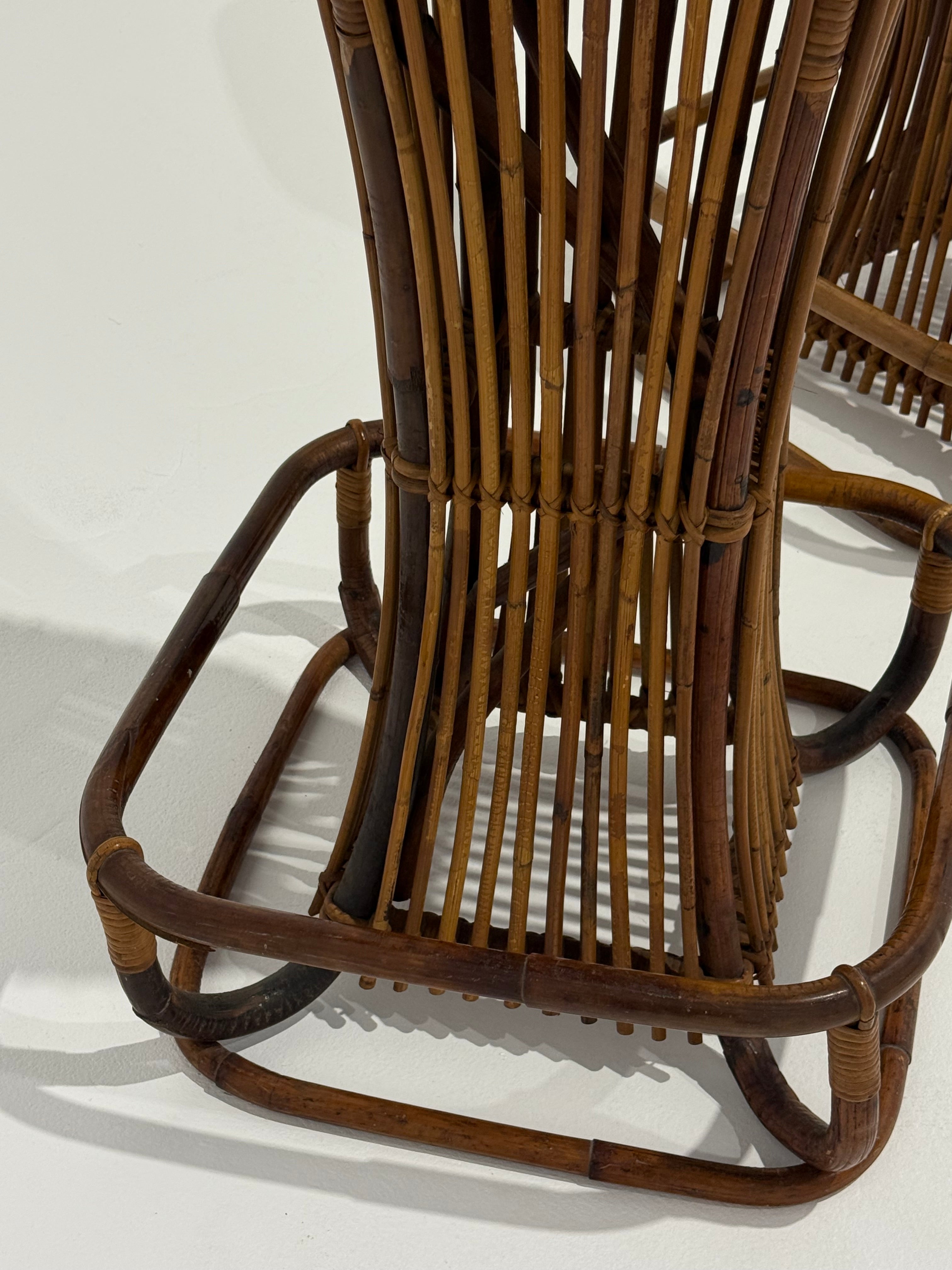 Italian Bamboo Bar Stool by Bonacina - Two Available