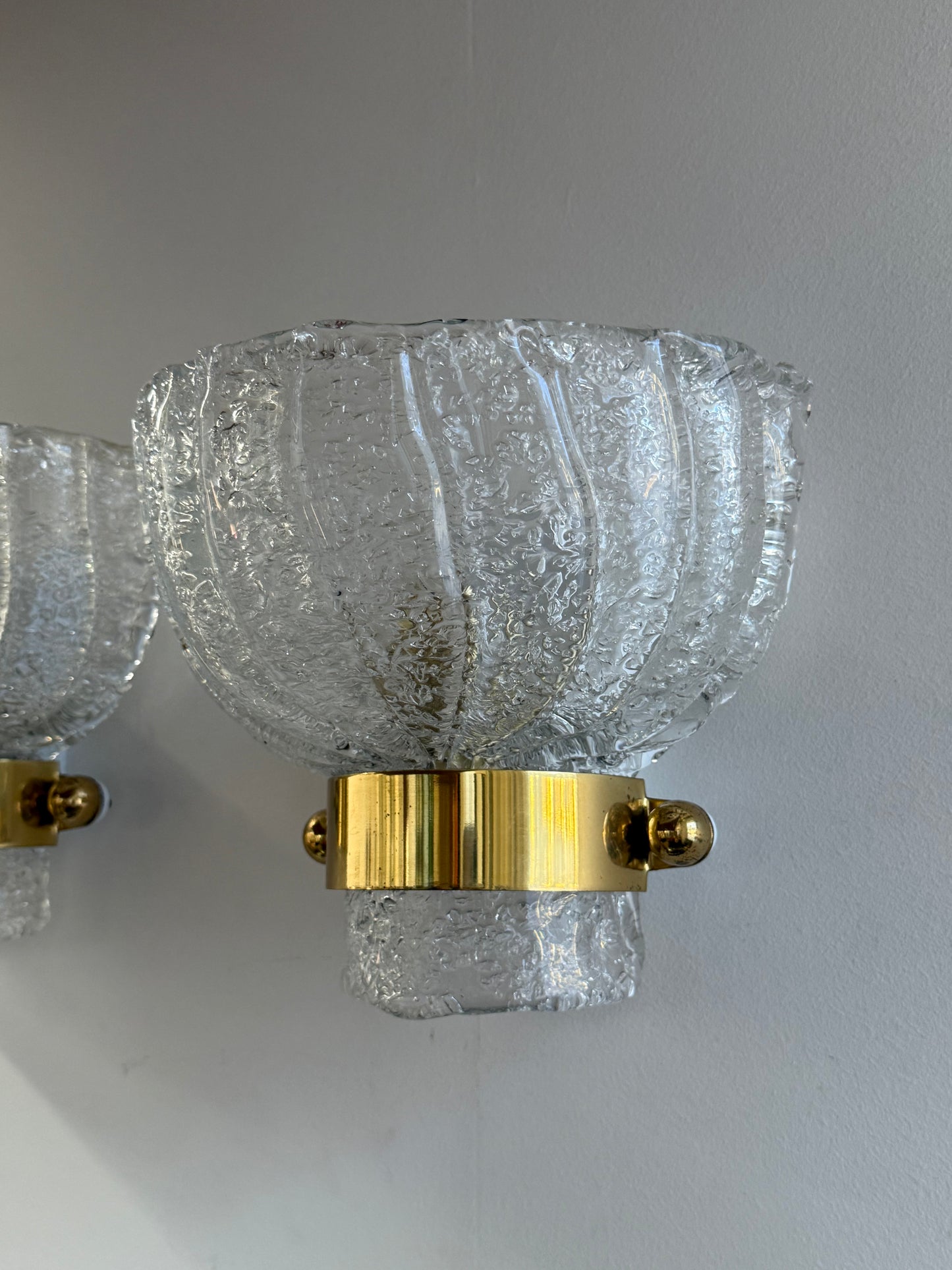 Pair of Murano Glass Wall Lights by Hillebrand