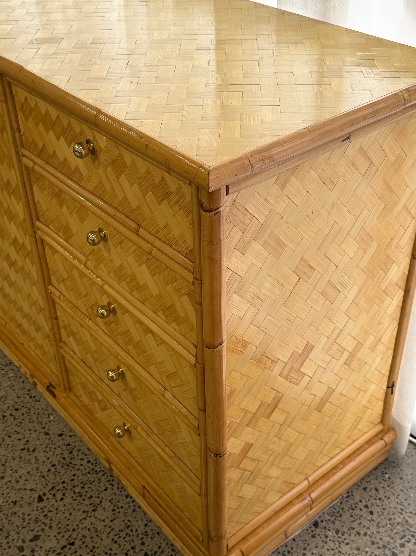 Italian Pressed Bamboo Sideboard by Vivai Del Sud