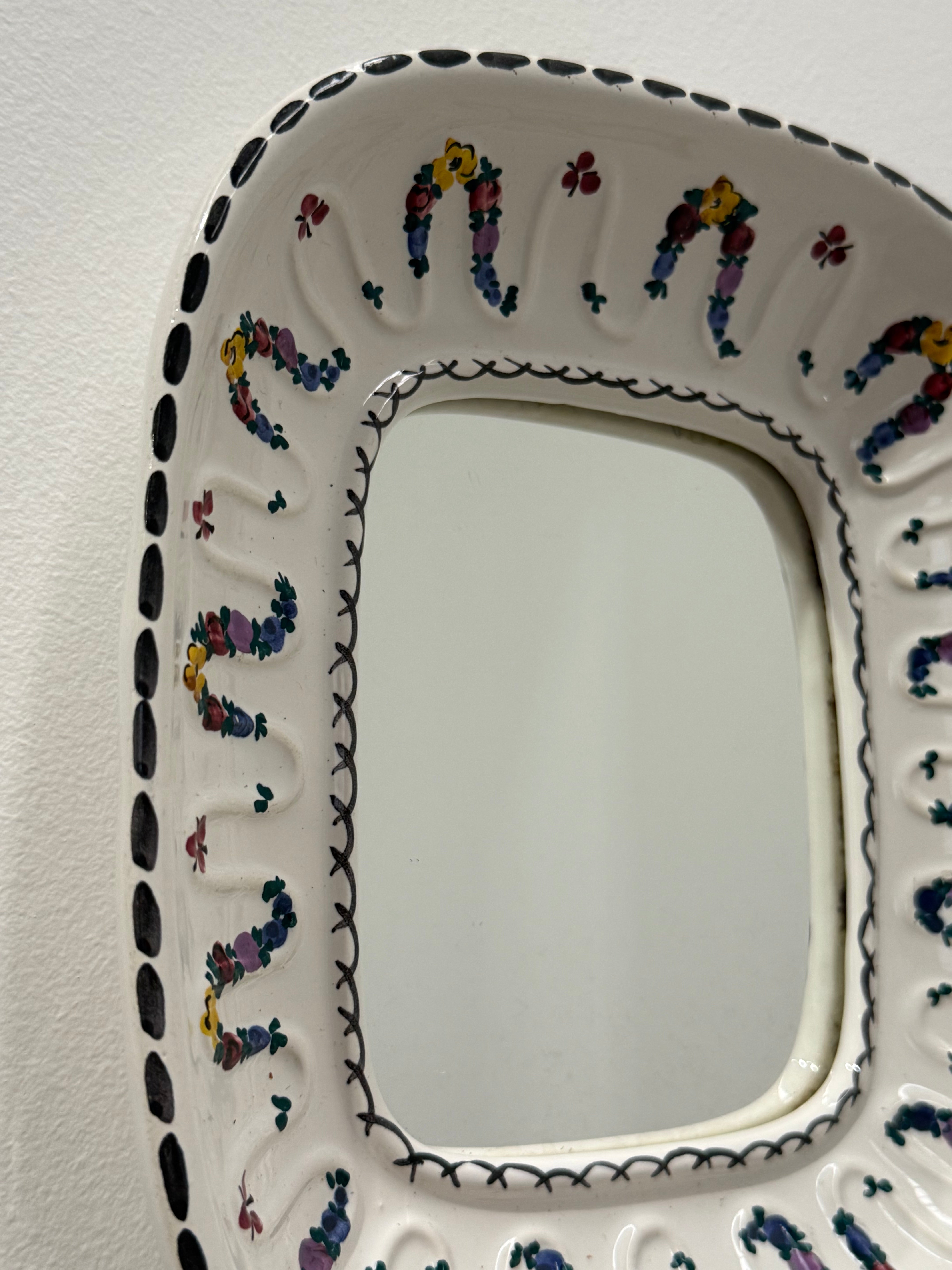 Vintage Ceramic Mirror