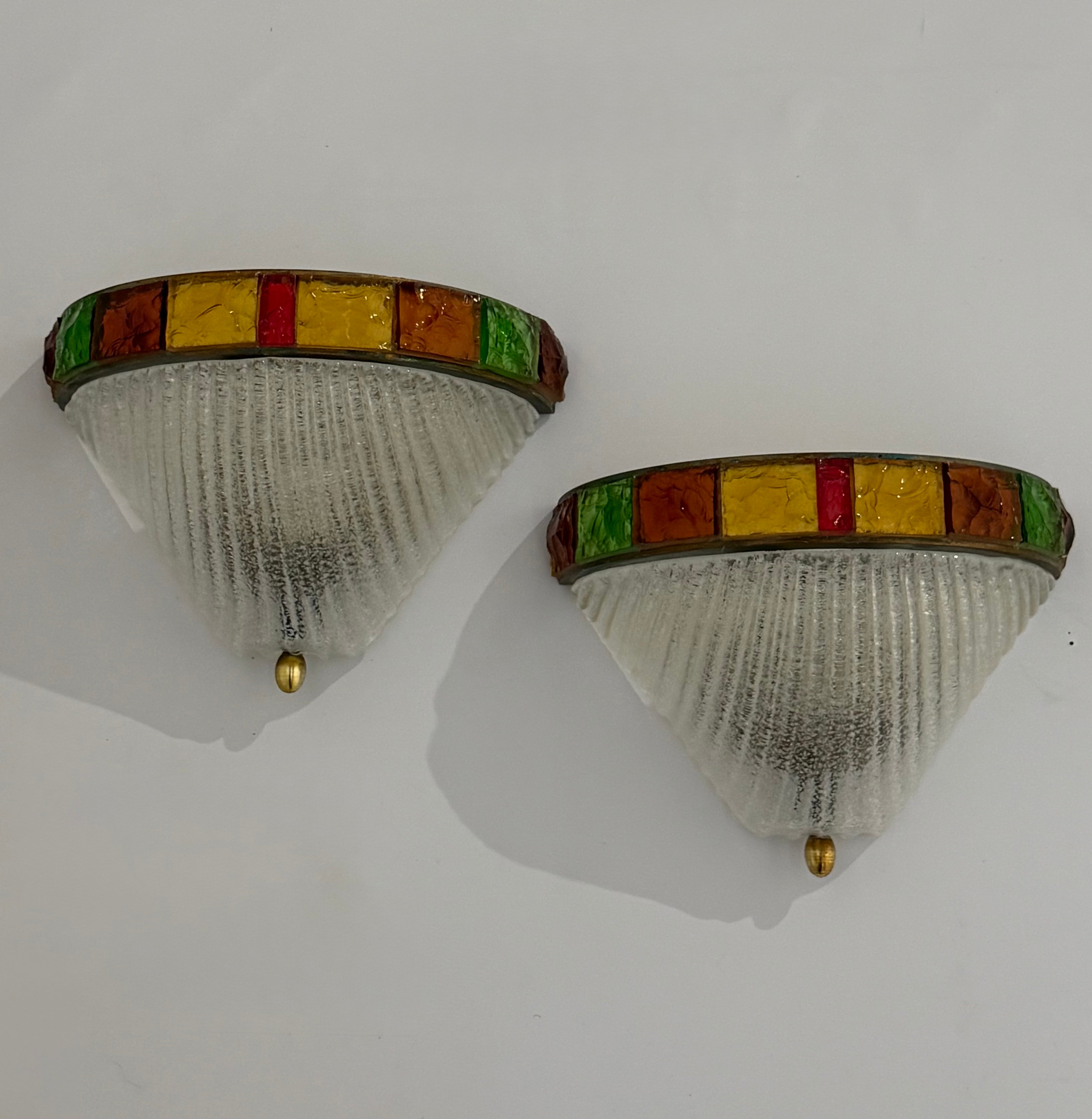 Pair of Murano Wall Lights by Poliarte