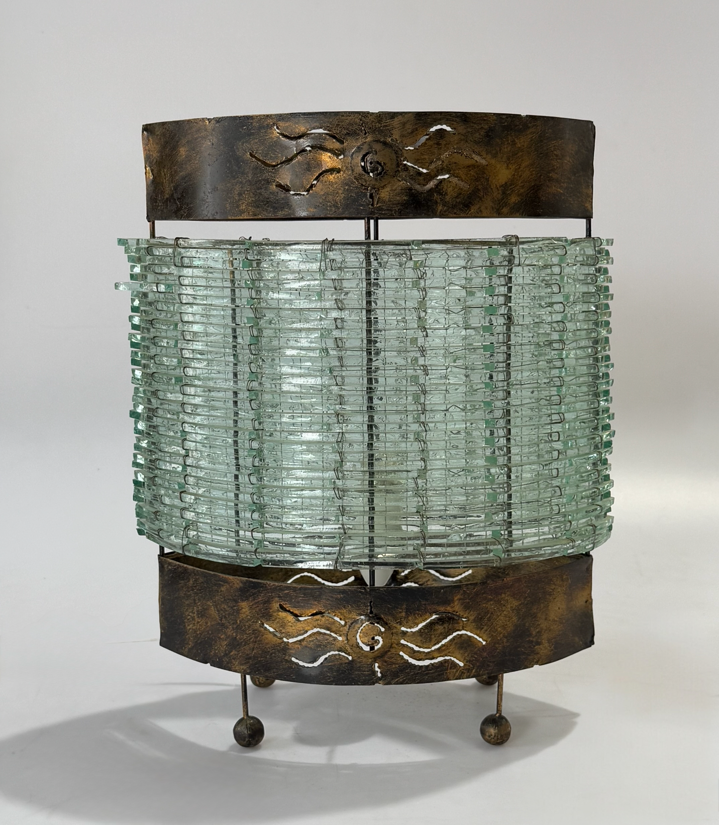 Vintage Segmented Glass Lamp